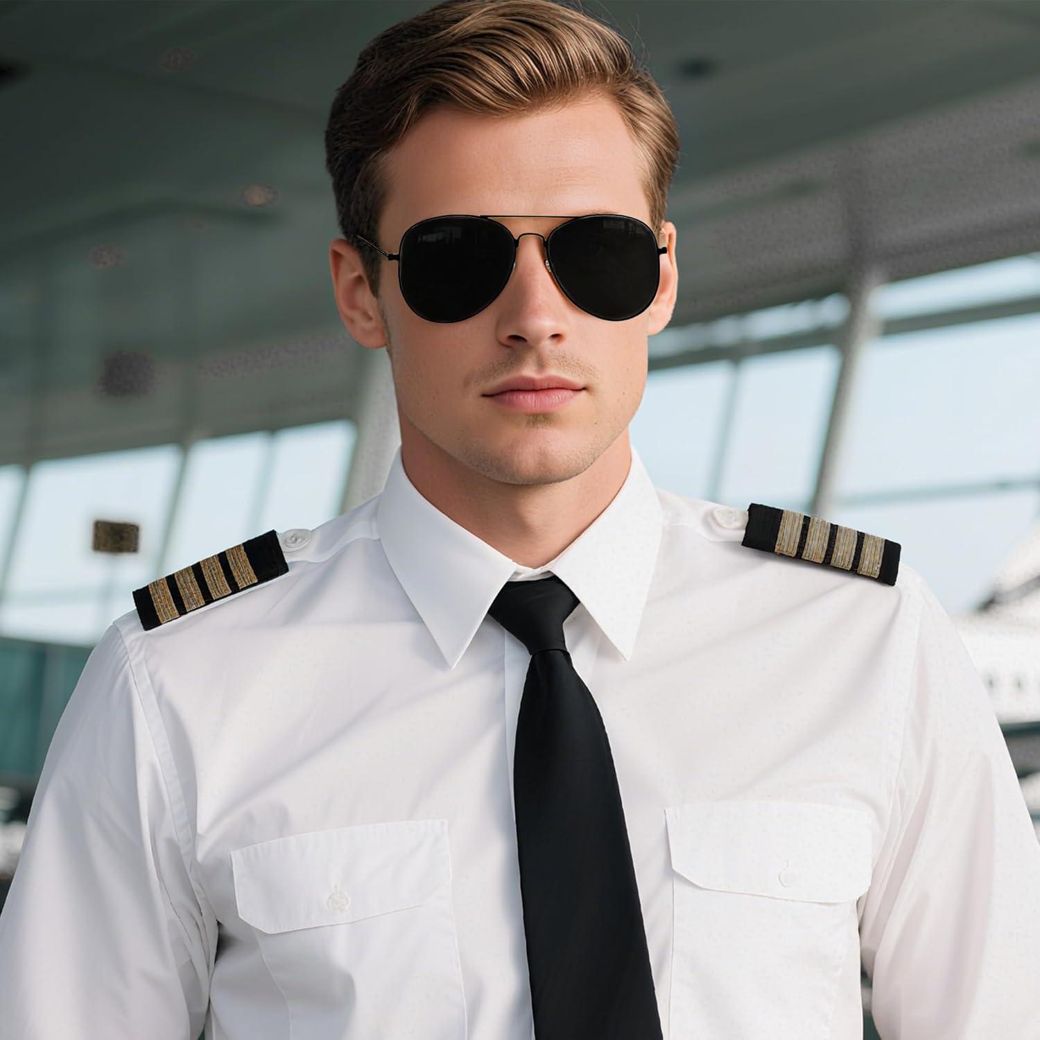 Gafas de sol aviador unisex metalicas negras para Halloween