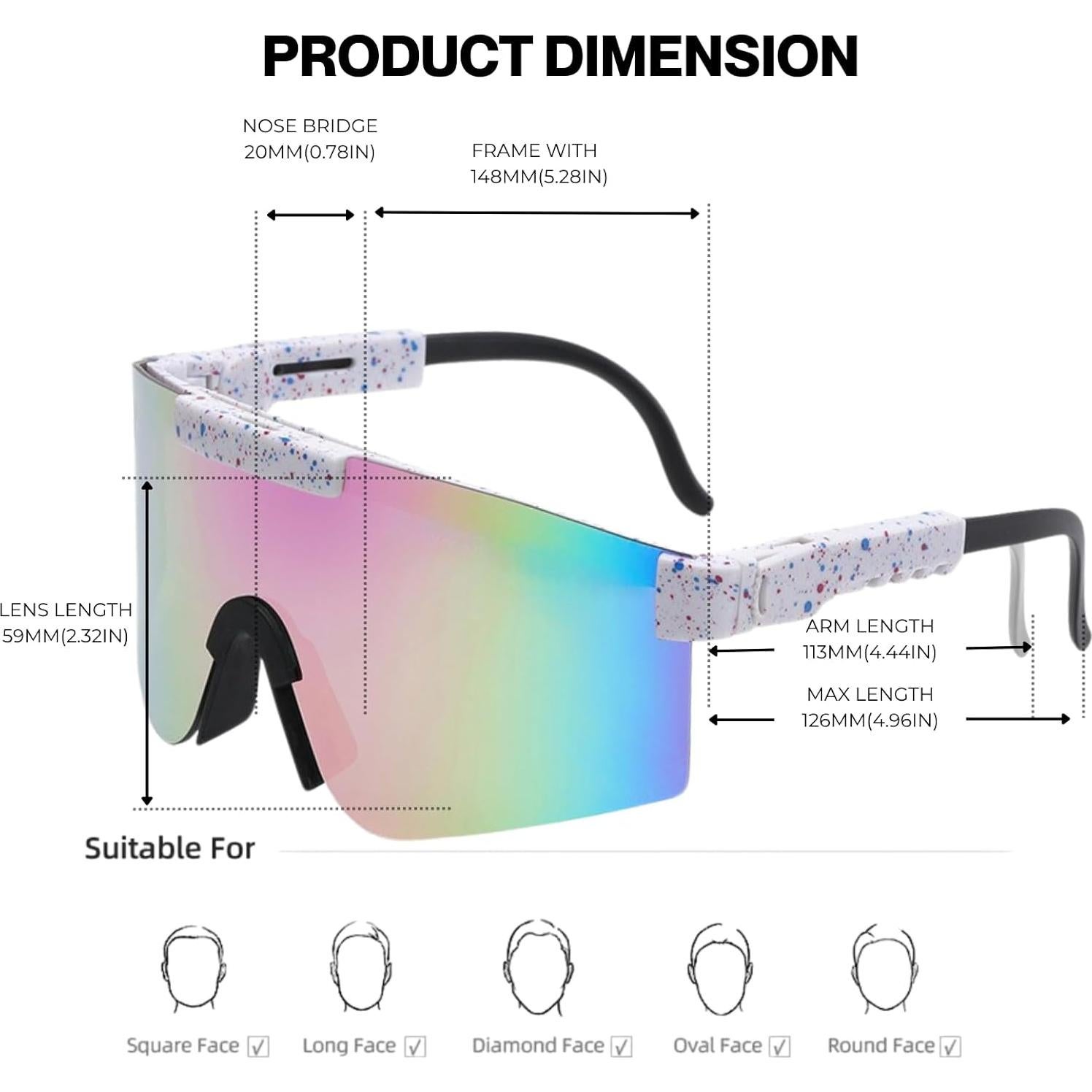 Gafas de Ciclismo UV400 Unisex - Lentes Polarizados Púrpura