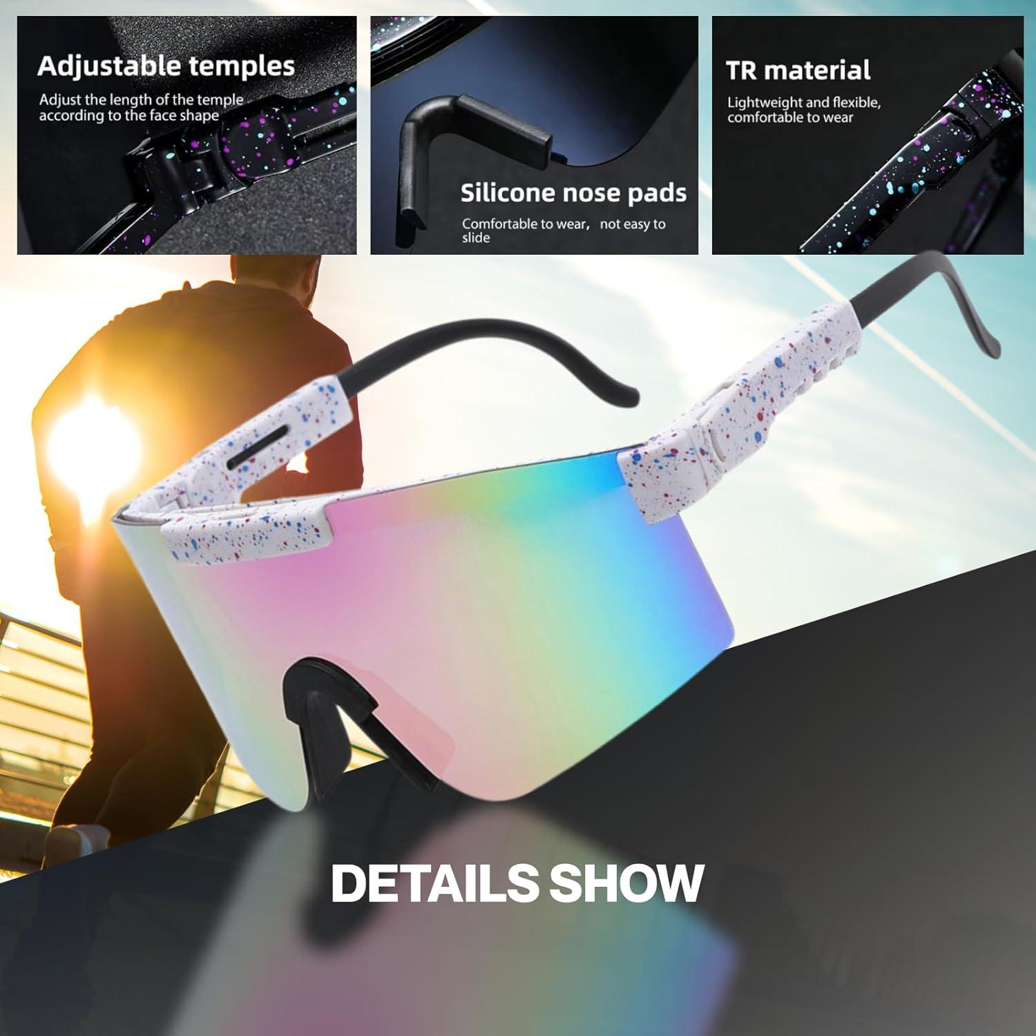 Gafas de Ciclismo UV400 Unisex - Lentes Polarizados Púrpura