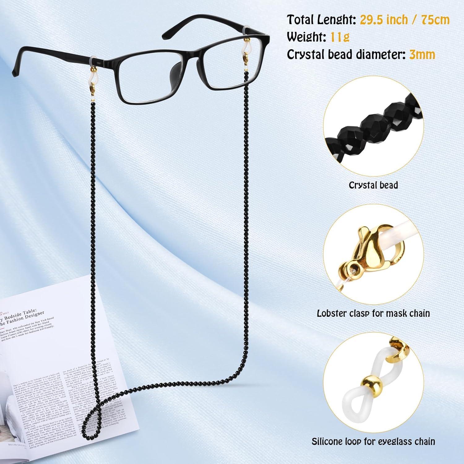 Cadena Sujetador de Gafas de Cristal Herain para Mujeres - Negro