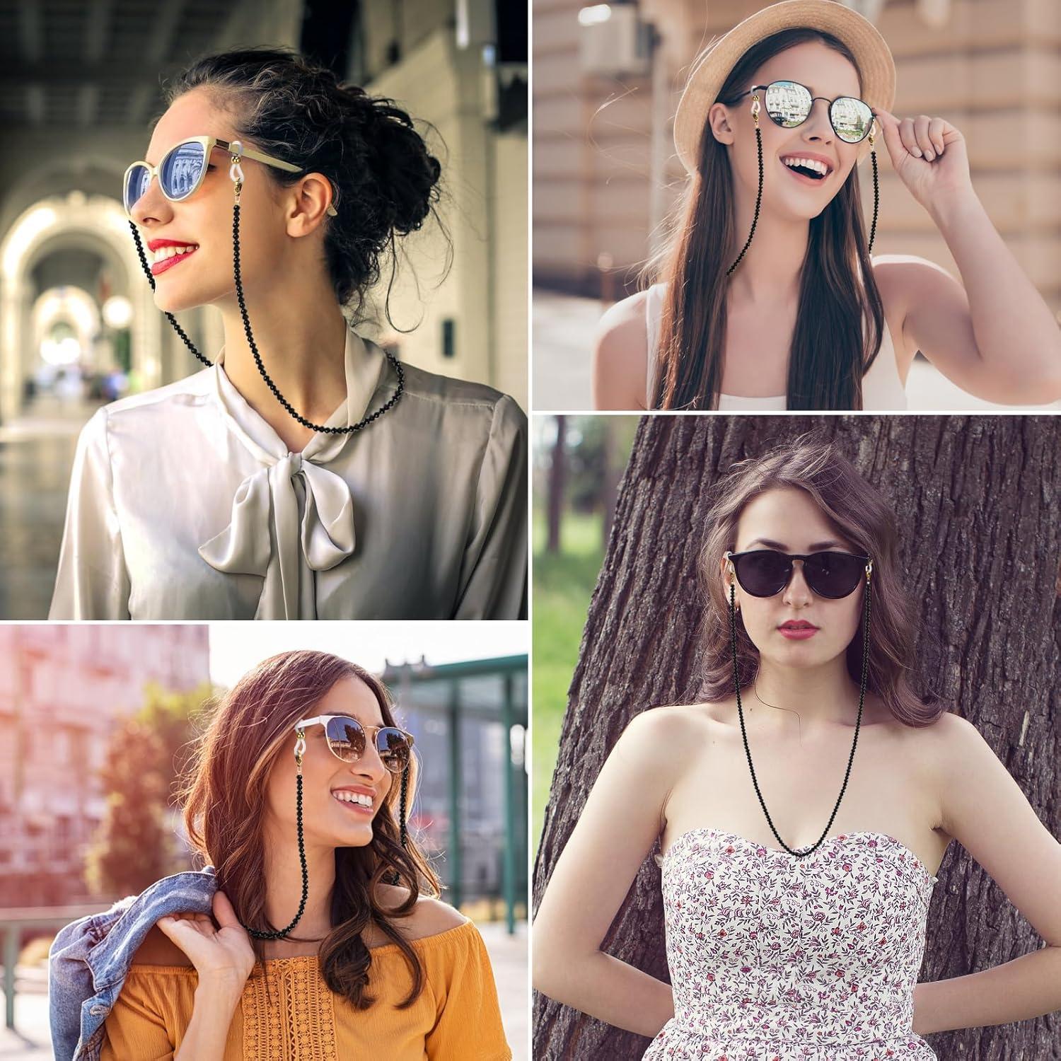 Cadena Sujetador de Gafas de Cristal Herain para Mujeres - Negro