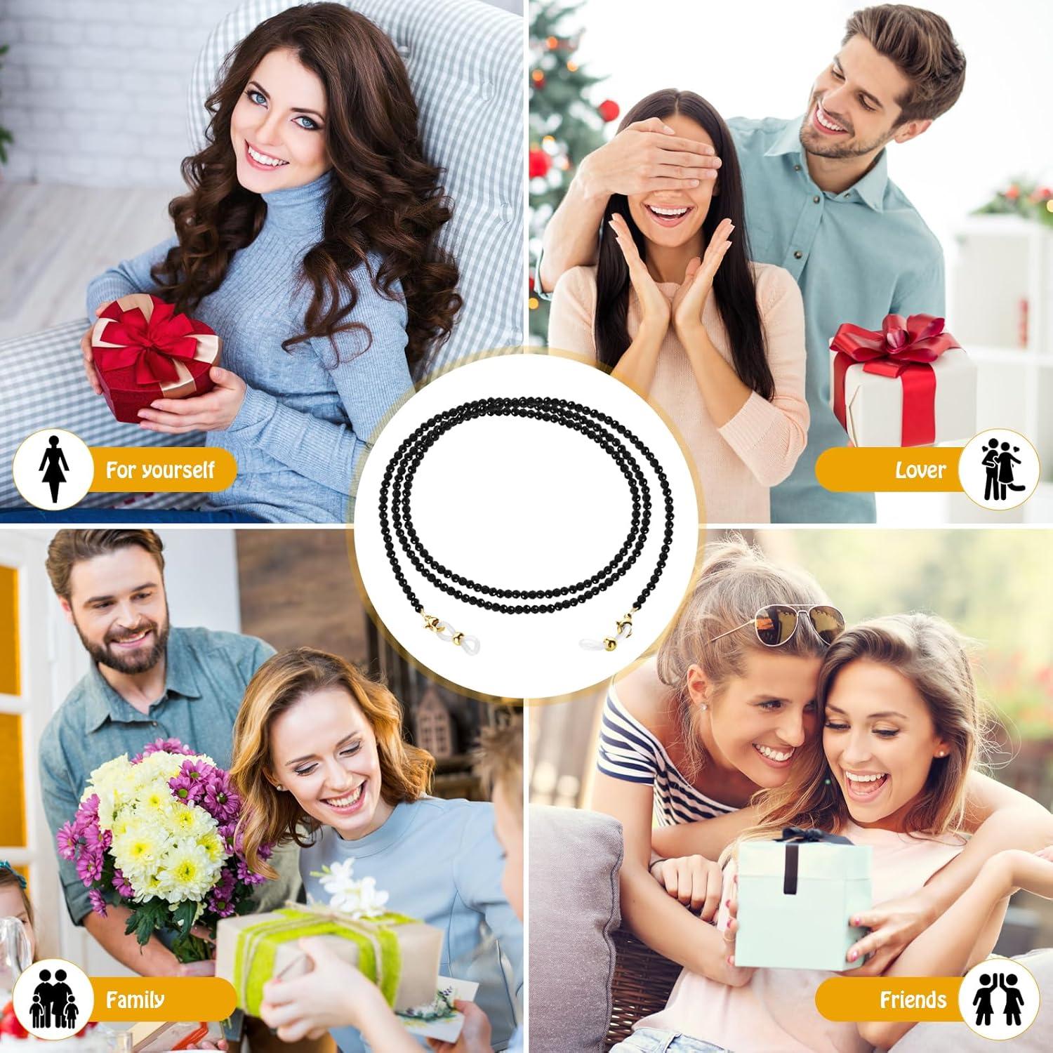 Cadena Sujetador de Gafas de Cristal Herain para Mujeres - Negro