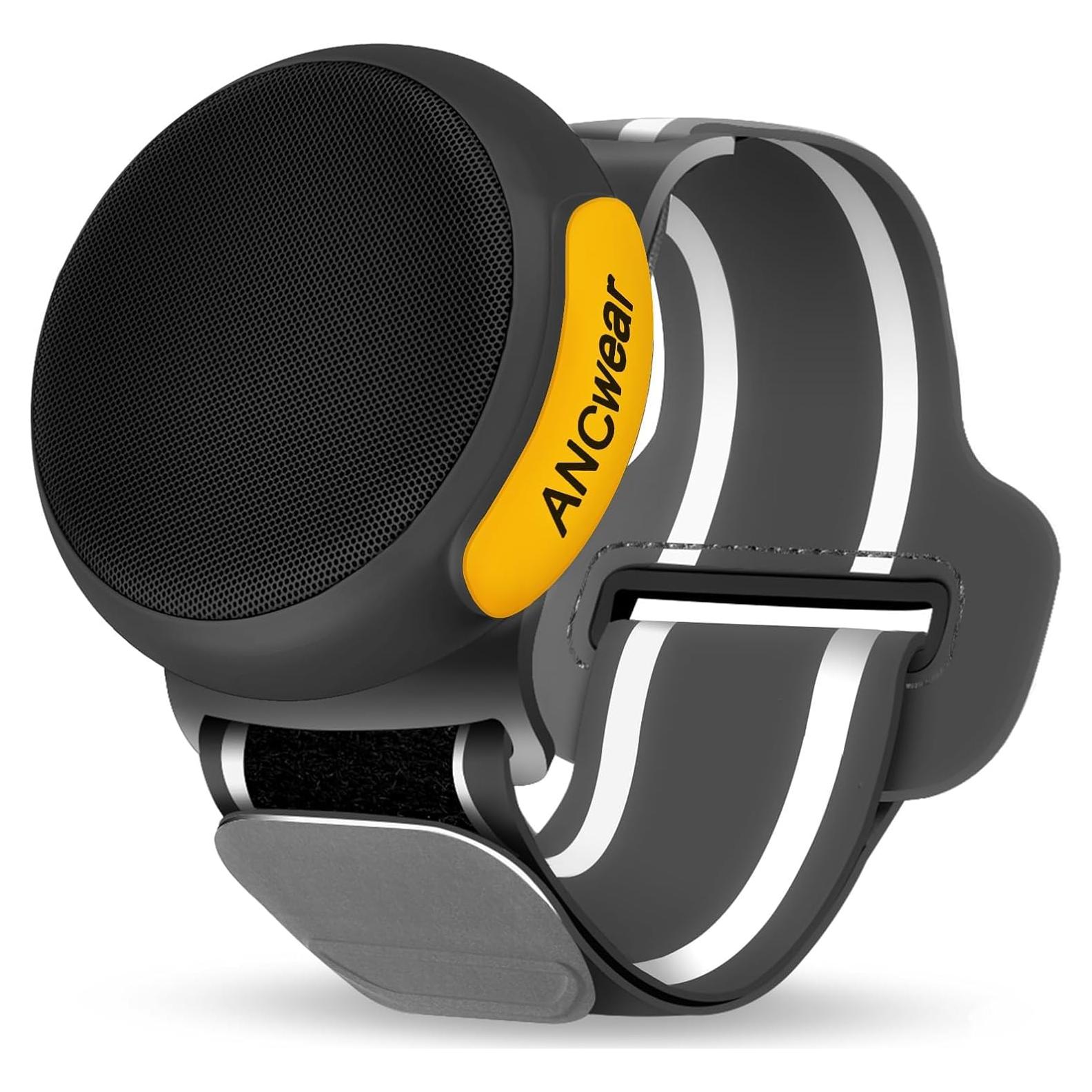 ANCwear Wearable Bluetooth Speakers Wireless Mini Speaker with Enhanced Bass, HD Sound, Portable Speaker with Microphone, 9.5H Playtime, IPX6 Waterproof for Sports, Outdoor Travel (Black)