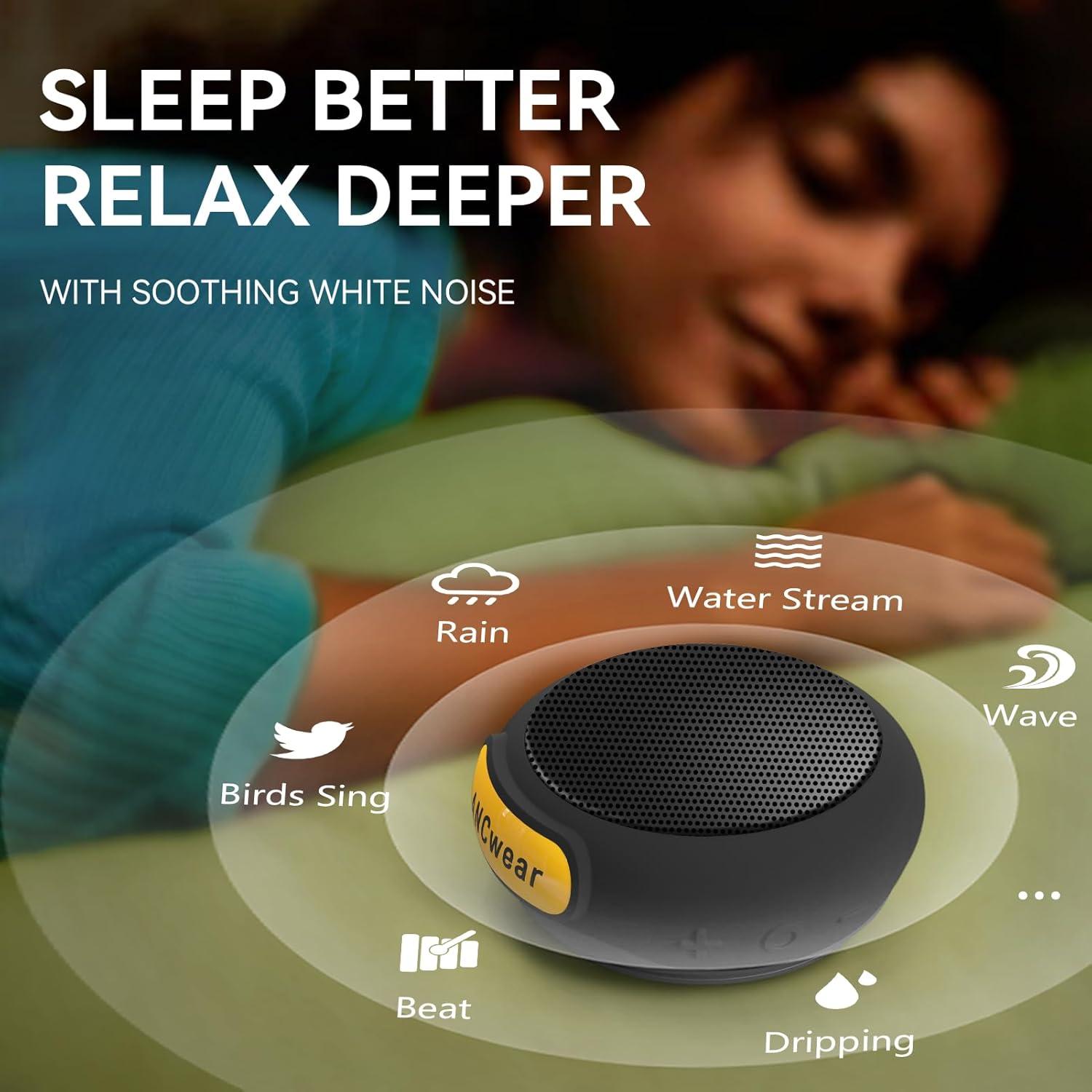 ANCwear Wearable Bluetooth Speakers Wireless Mini Speaker with Enhanced Bass, HD Sound, Portable Speaker with Microphone, 9.5H Playtime, IPX6 Waterproof for Sports, Outdoor Travel (Black)