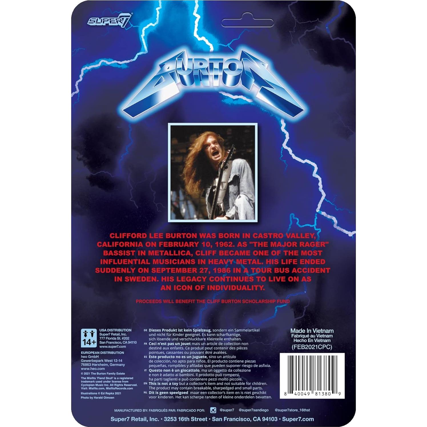 Figura de Acción Cliff Burton Super7 3.75" con Accesorios