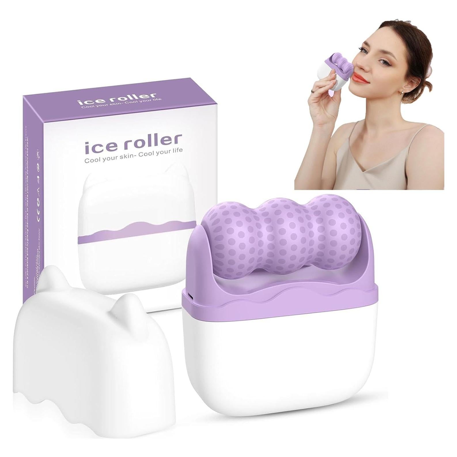 Rodillo de Hielo Facial KERYALELA 2 en 1 para Mujeres
