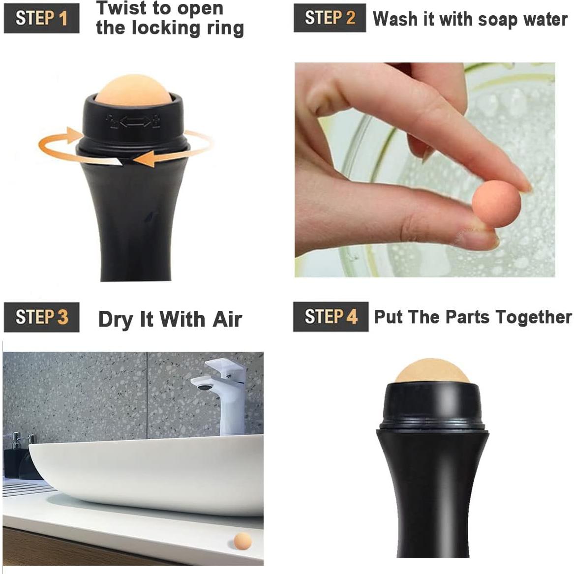 Rodillo Facial Volcánico NGUP 2 Pcs Absorbente de Aceite