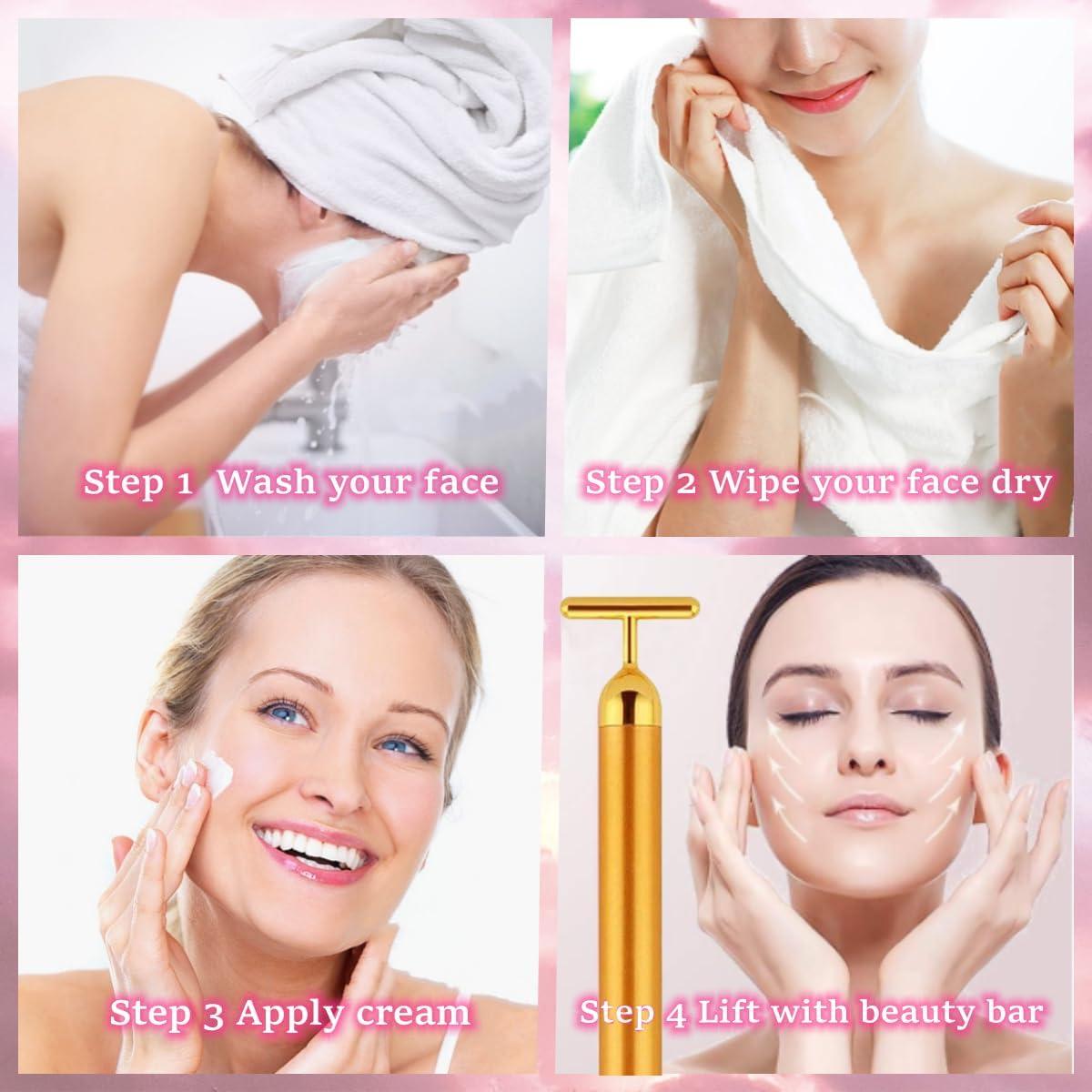 Rodillo de Masaje Facial Eléctrico 24k C&Xanadu 2 en 1