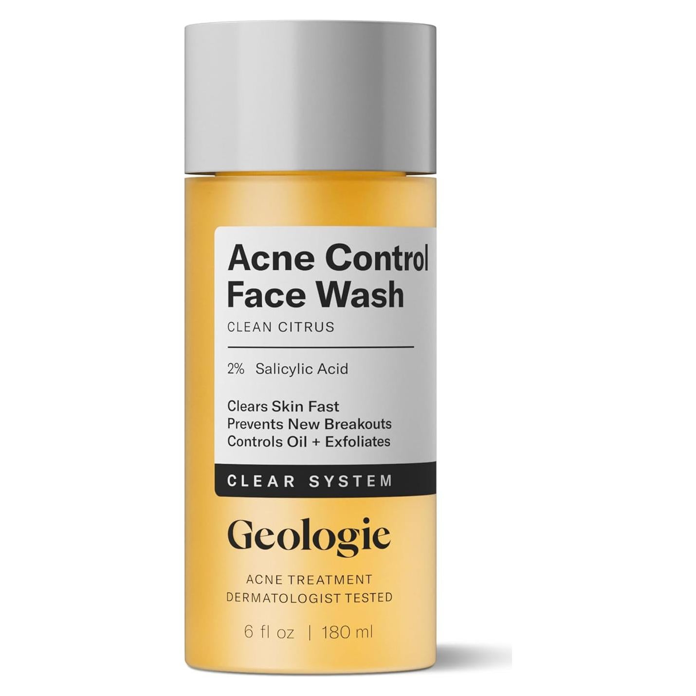 Geologie Lavado Facial Control Acné 177 ml | Exfoliante 2% Ácido Salicílico
