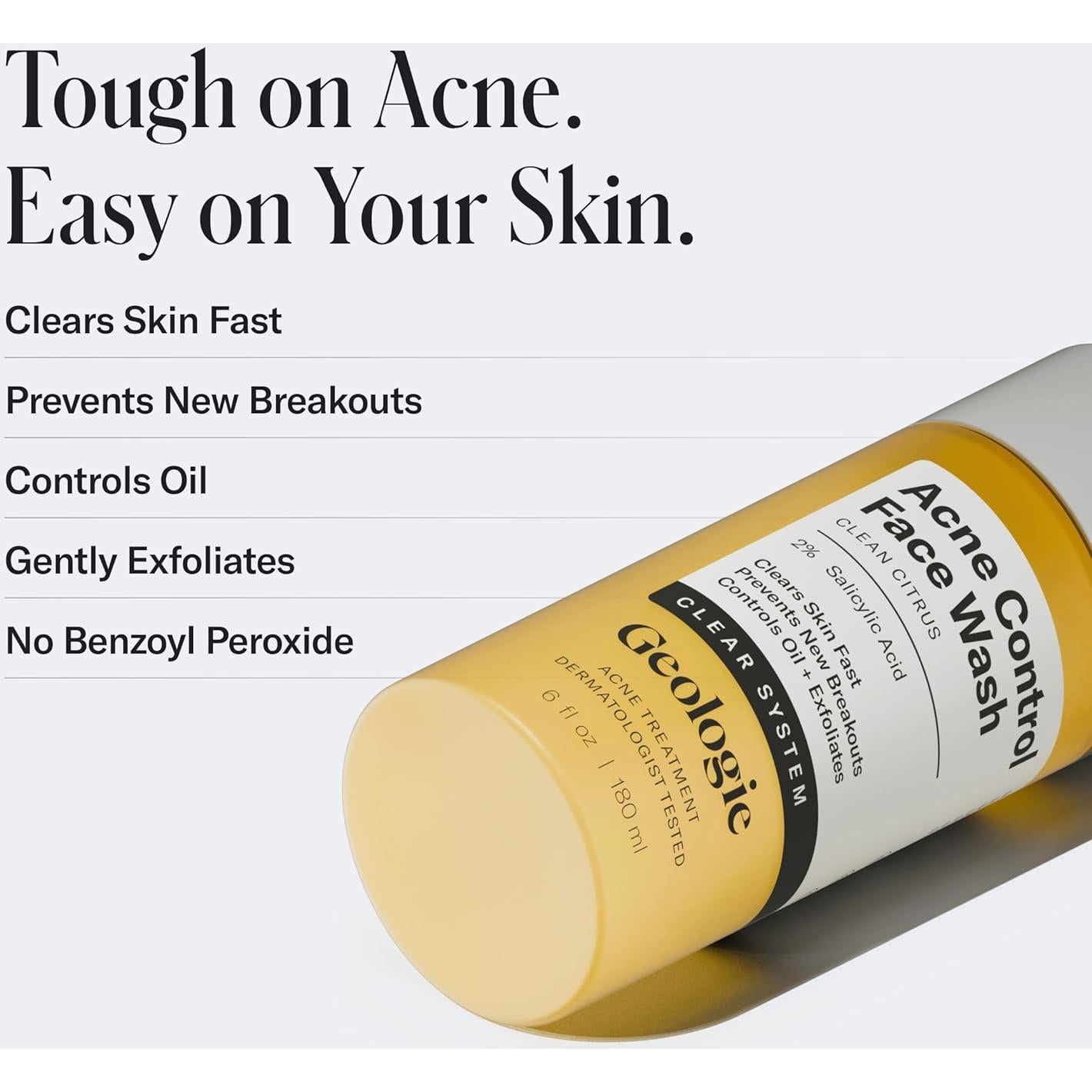 Geologie Lavado Facial Control Acné 177 ml | Exfoliante 2% Ácido Salicílico