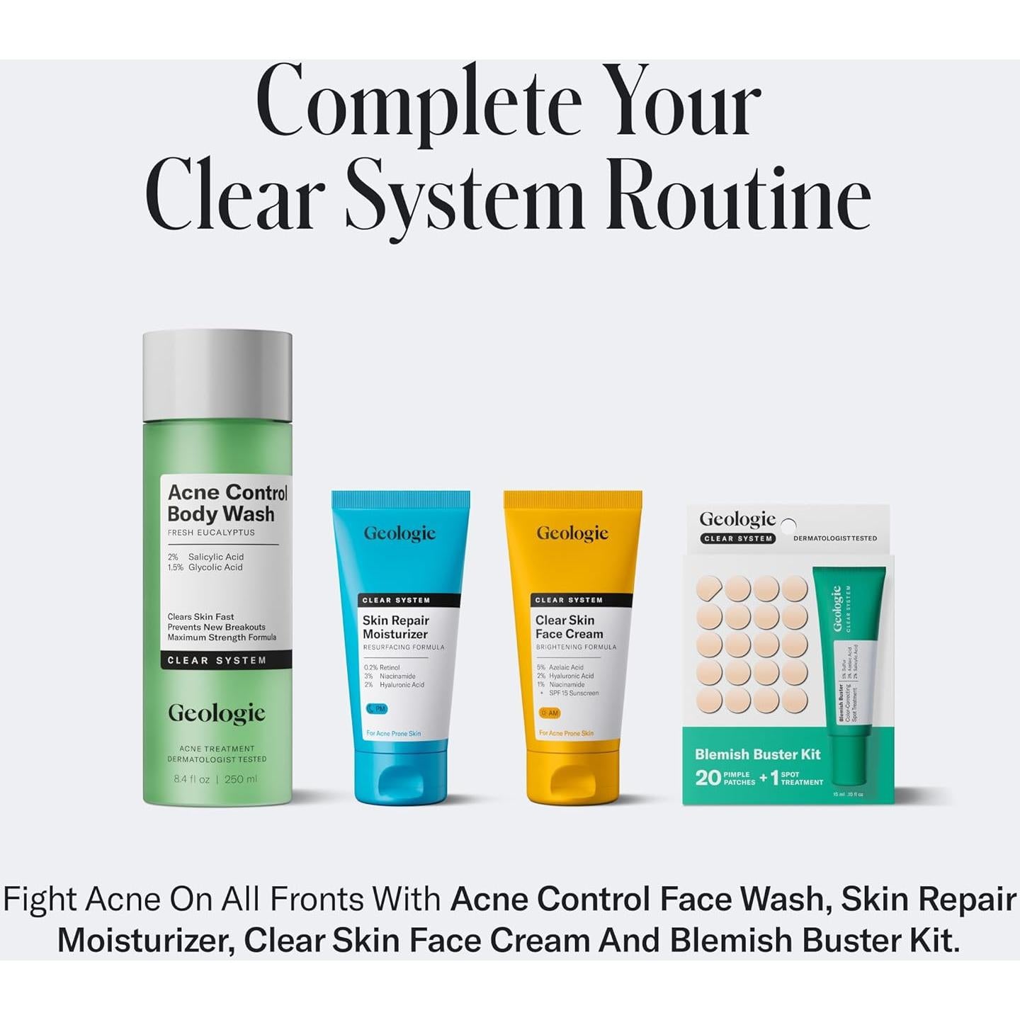 Geologie Lavado Facial Control Acné 177 ml | Exfoliante 2% Ácido Salicílico