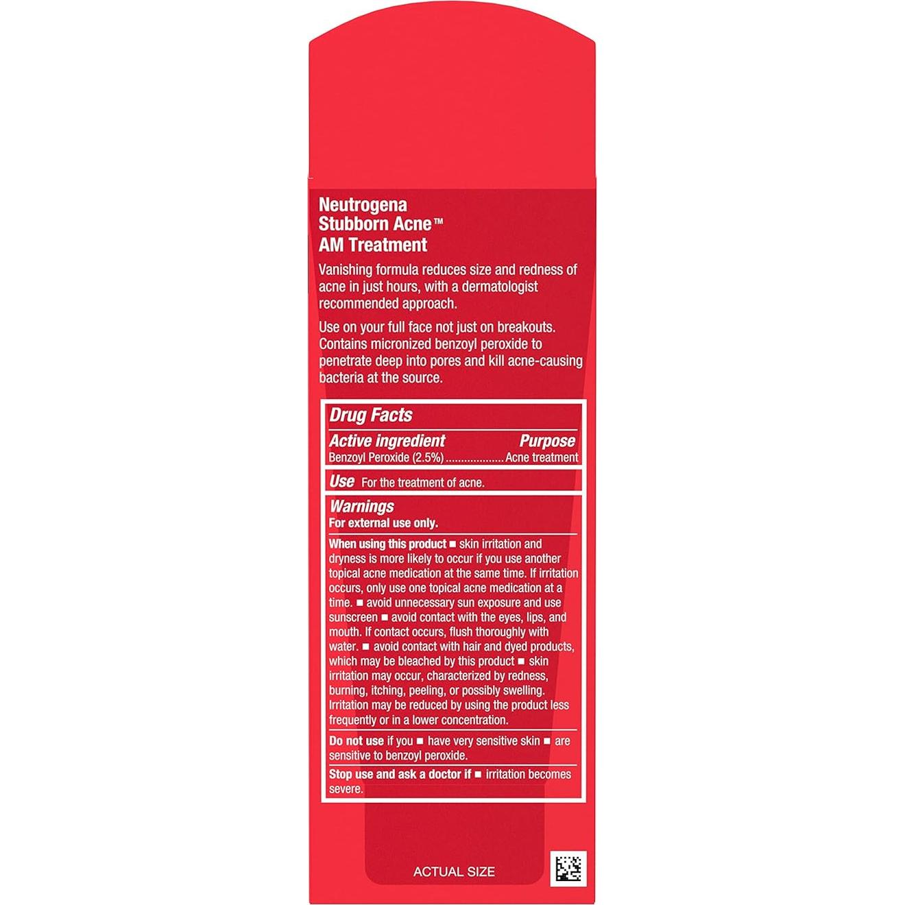 Tratamiento Facial Neutrogena Acné Persistente AM 56.7g 2.5% Peróxido