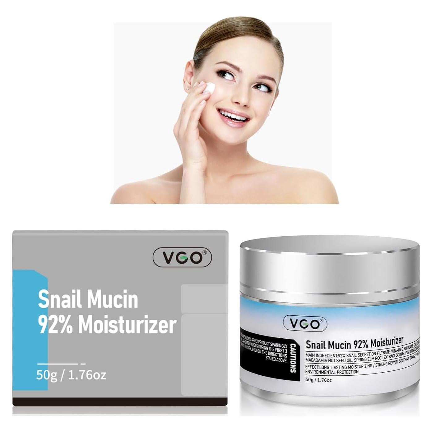 VGO Mucina de Caracol 92% Hidratante Facial 50g Piel Seca/Sensible