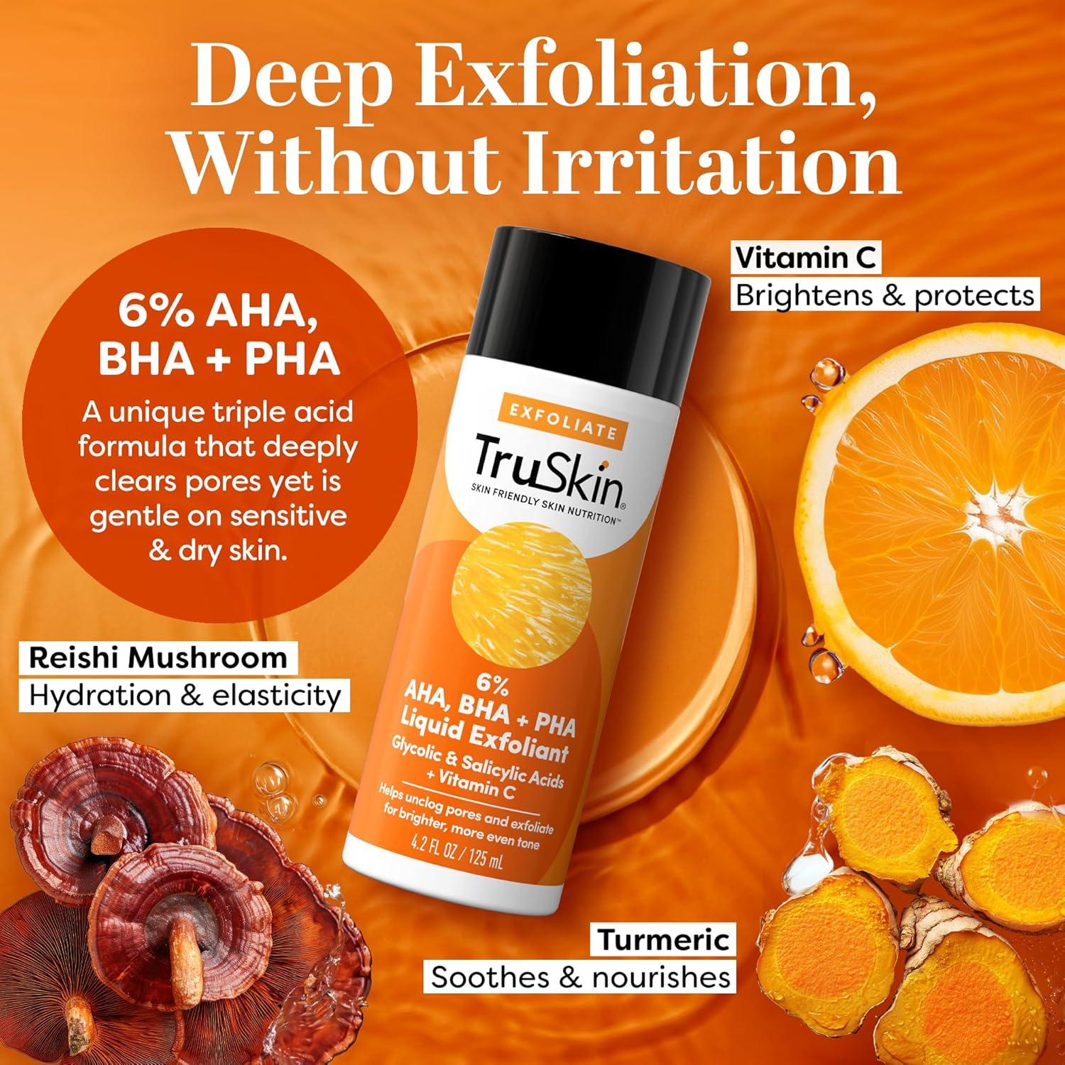 Exfoliante Líquido TruSkin BHA PHA AHA 124 ml - Suave y Nutritivo