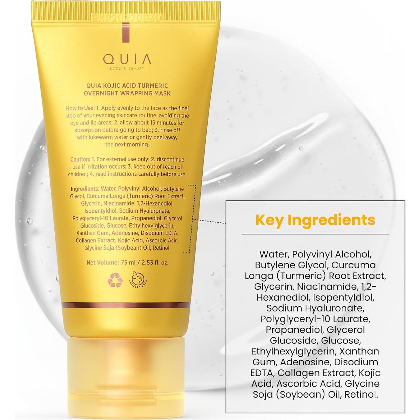 Máscara Hidratante Quia Beauty Cúrcuma 75ml - Piel Radiante