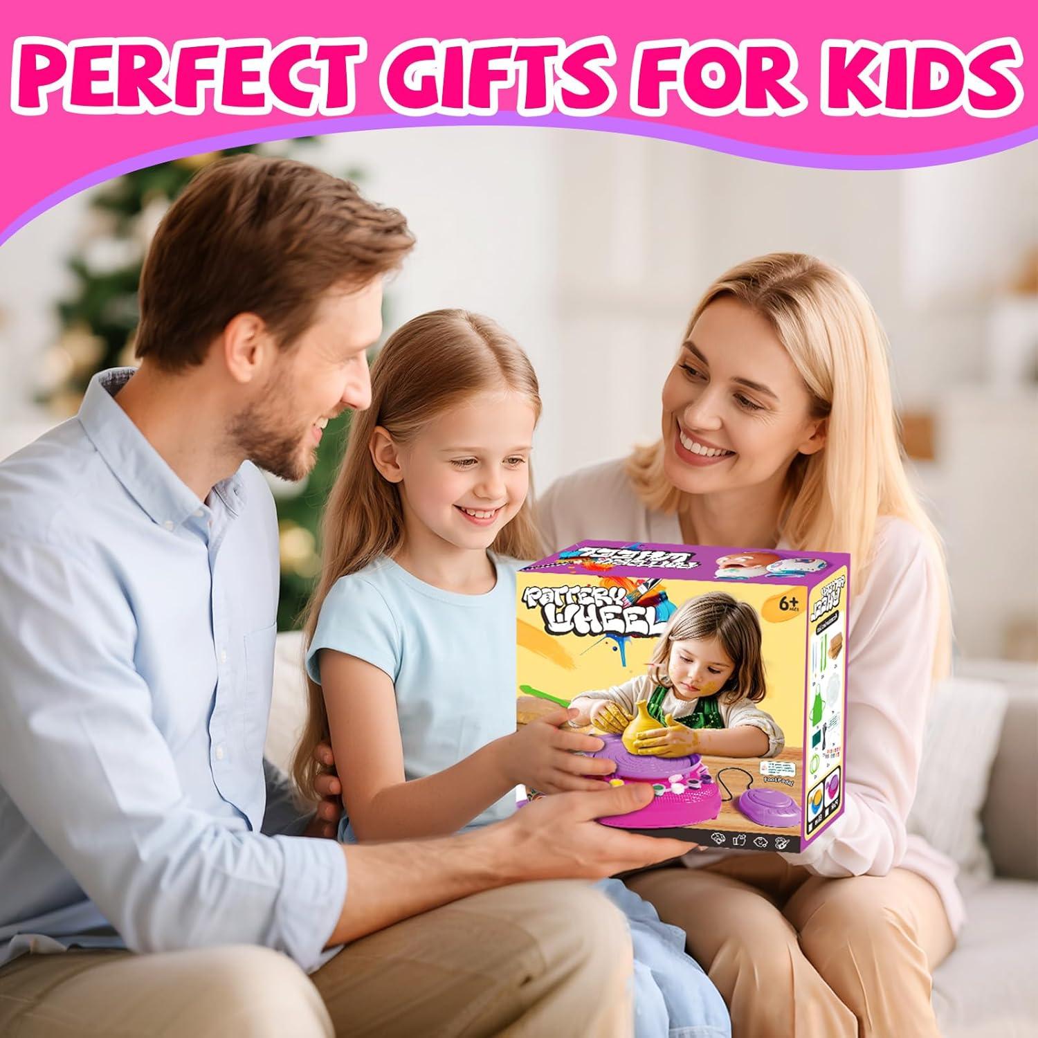 Kit de Rueda de Alfarería Vinkp para Niños 8-12 Años - Rosa