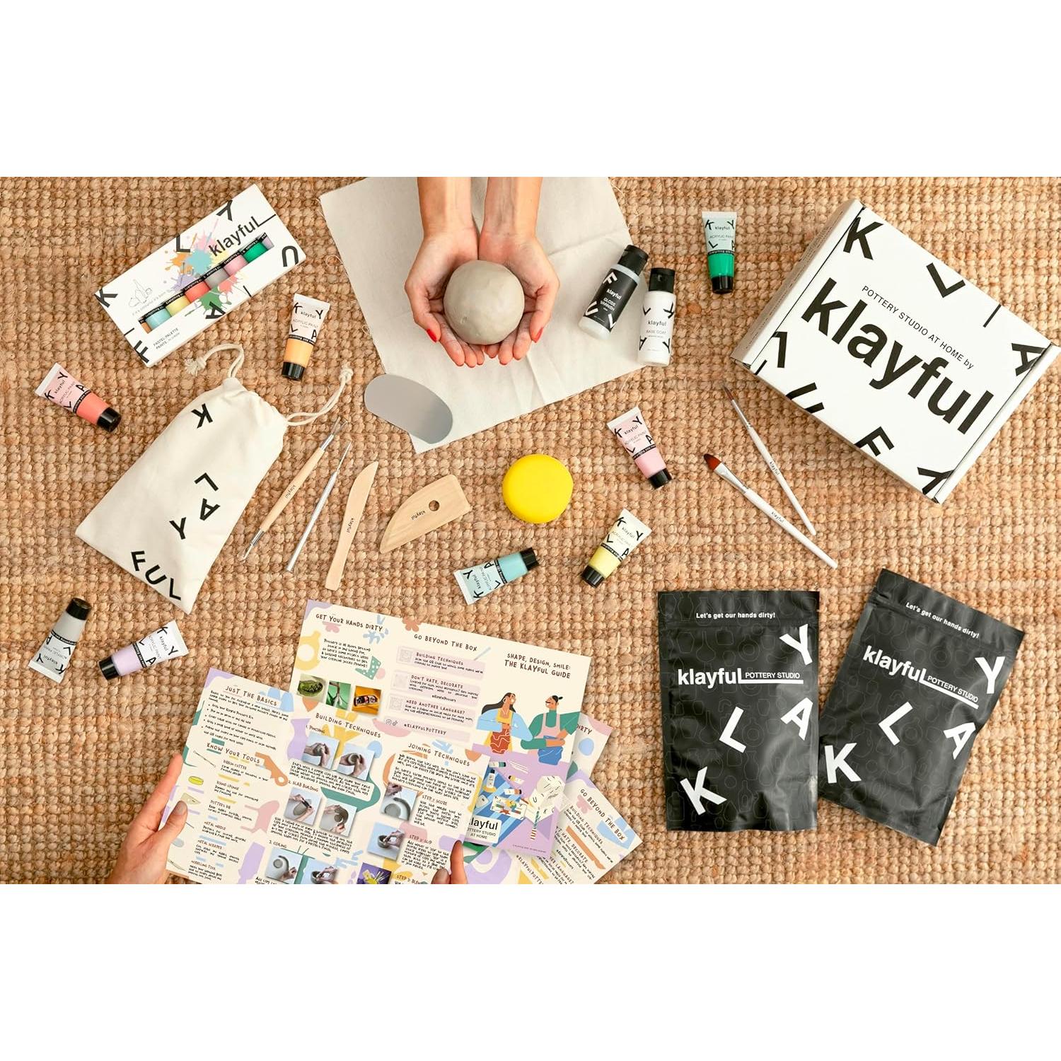 Kit de Cerámica KLAYFUL 3kg Arcilla Secada al Aire con Herramientas