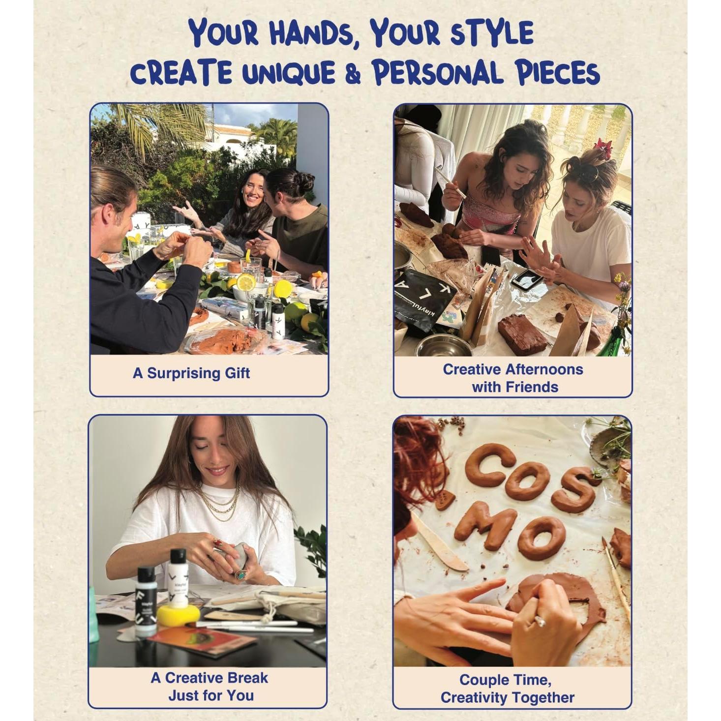 Kit de Cerámica KLAYFUL 3kg Arcilla Secada al Aire con Herramientas