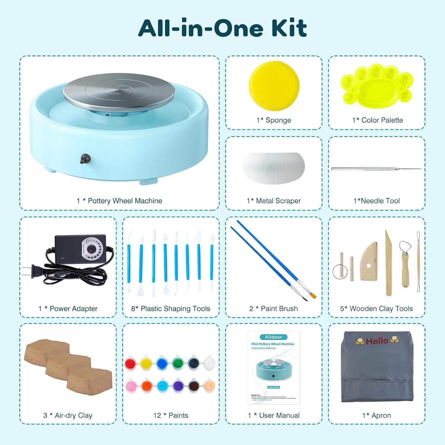 Mini Rueda de Cerámica Alldeer 15 cm 75W para Principiantes