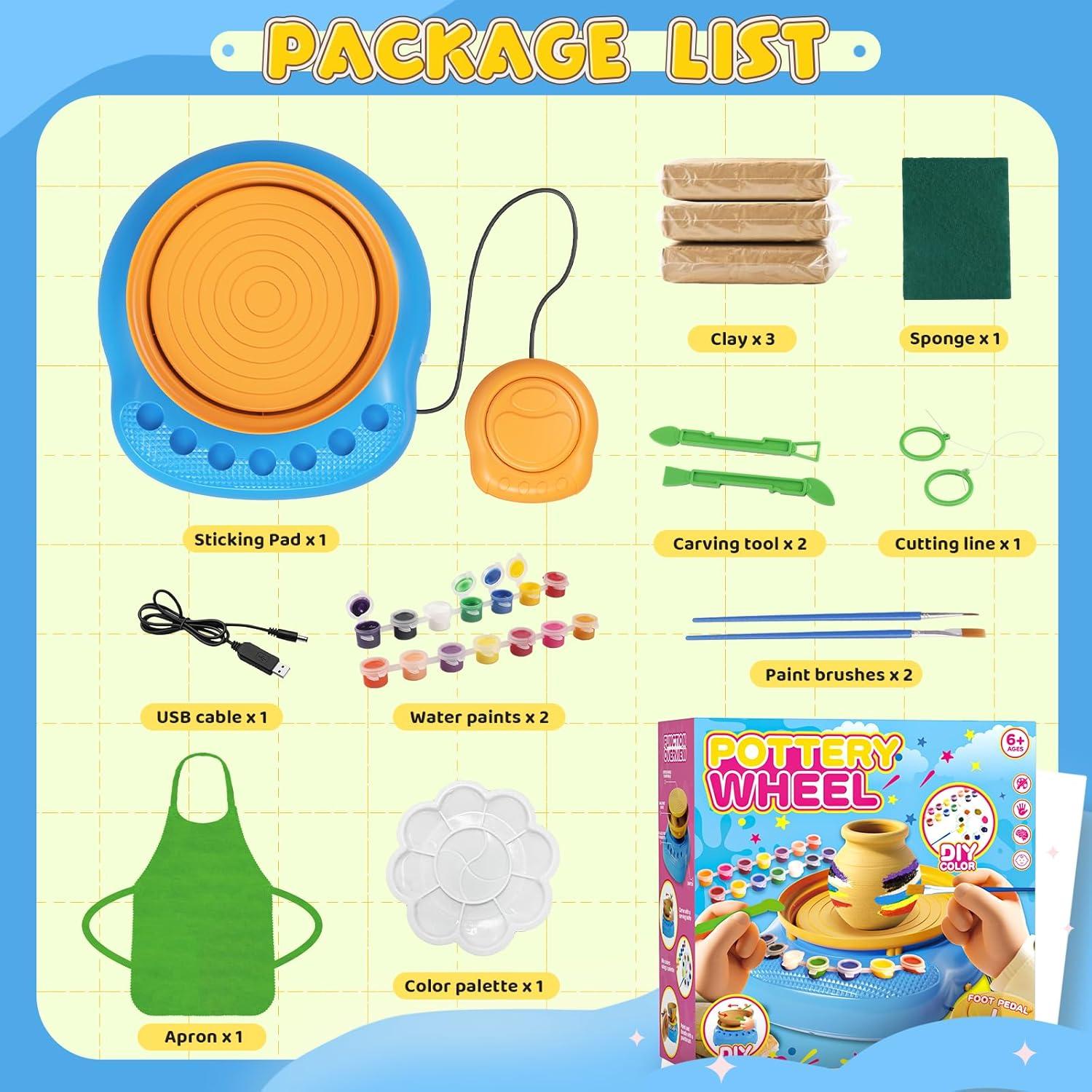 Torno de Alfarería Weilim PAMT712 - Kit Completo para Niños 6+