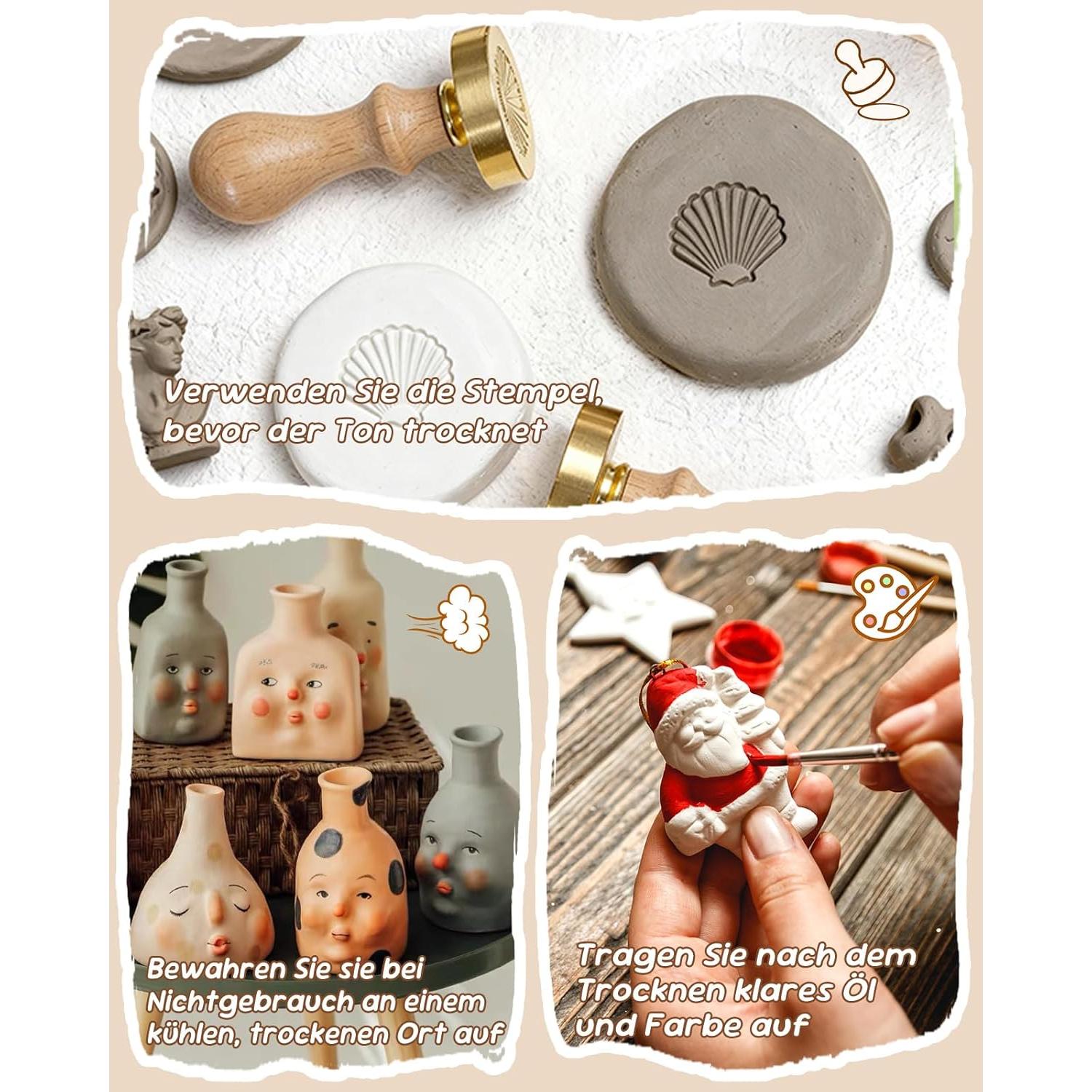 Kit de Arcilla Secada al Aire Gleamkid - 4 Paquetes, Pintura y Herramientas