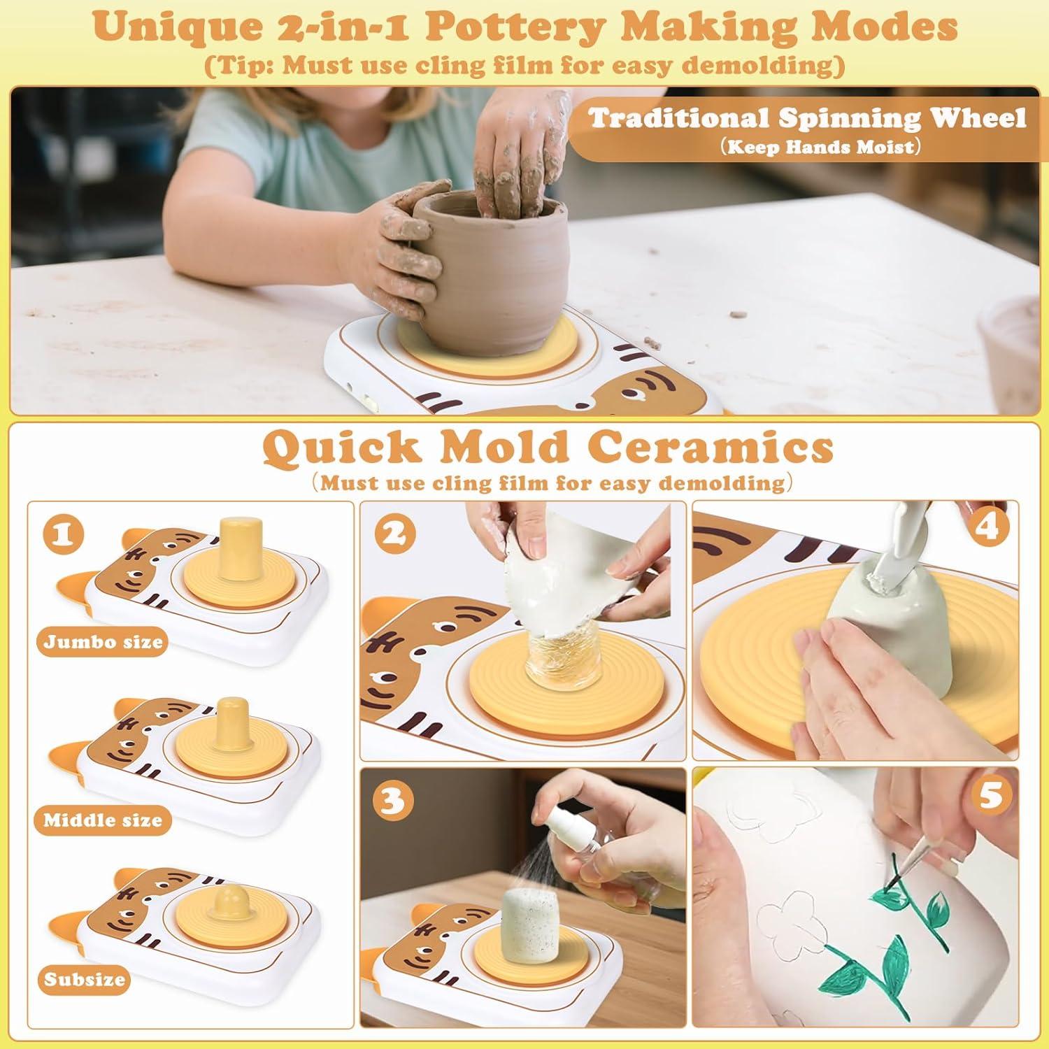 Torno de Alfarería Eléctrico YOOIU PW-001T para Niños 6+