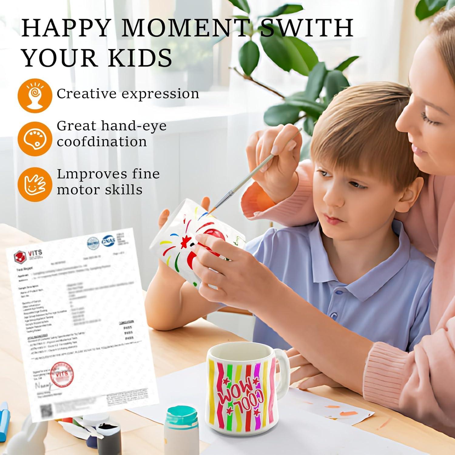 Juego de Pintura Cerámica Roaxkois para Tazas - DIY Creativo