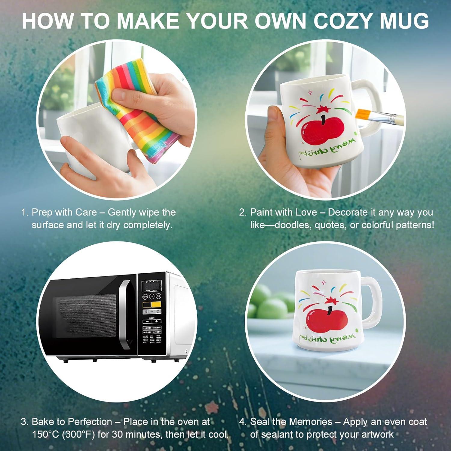 Juego de Pintura Cerámica Roaxkois para Tazas - DIY Creativo