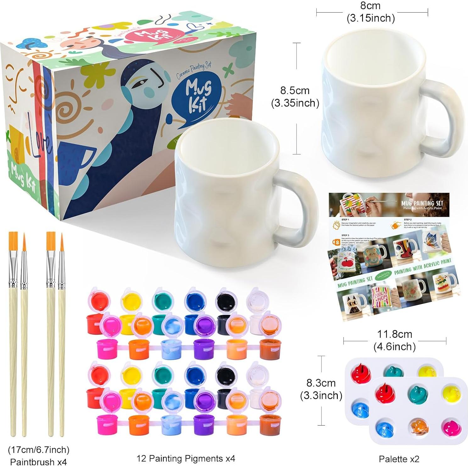 Juego de Pintura Cerámica Roaxkois para Tazas - DIY Creativo