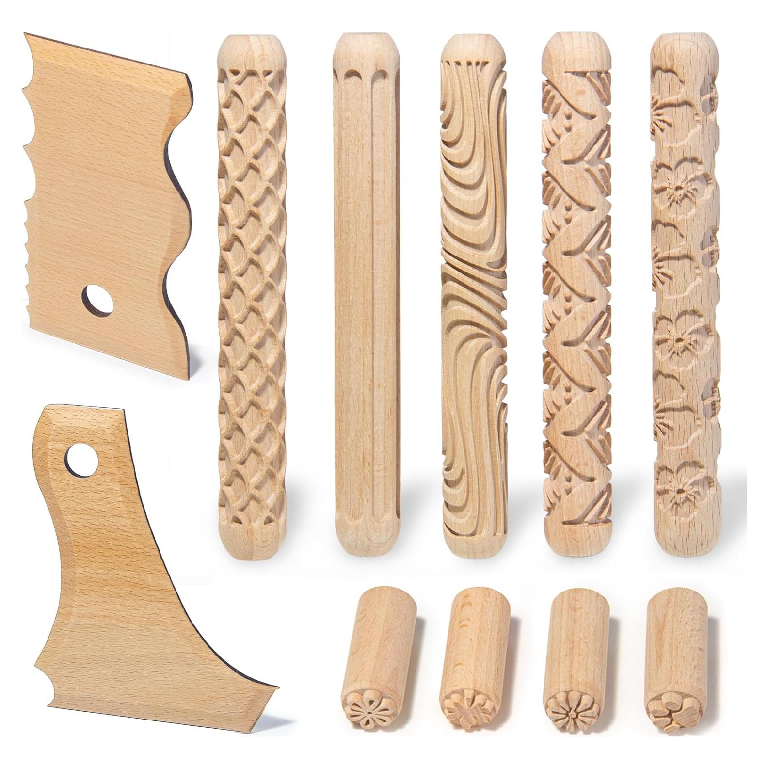 Kit de herramientas de cerámica 11 piezas Krbnk - Rodillos, sellos y formadores