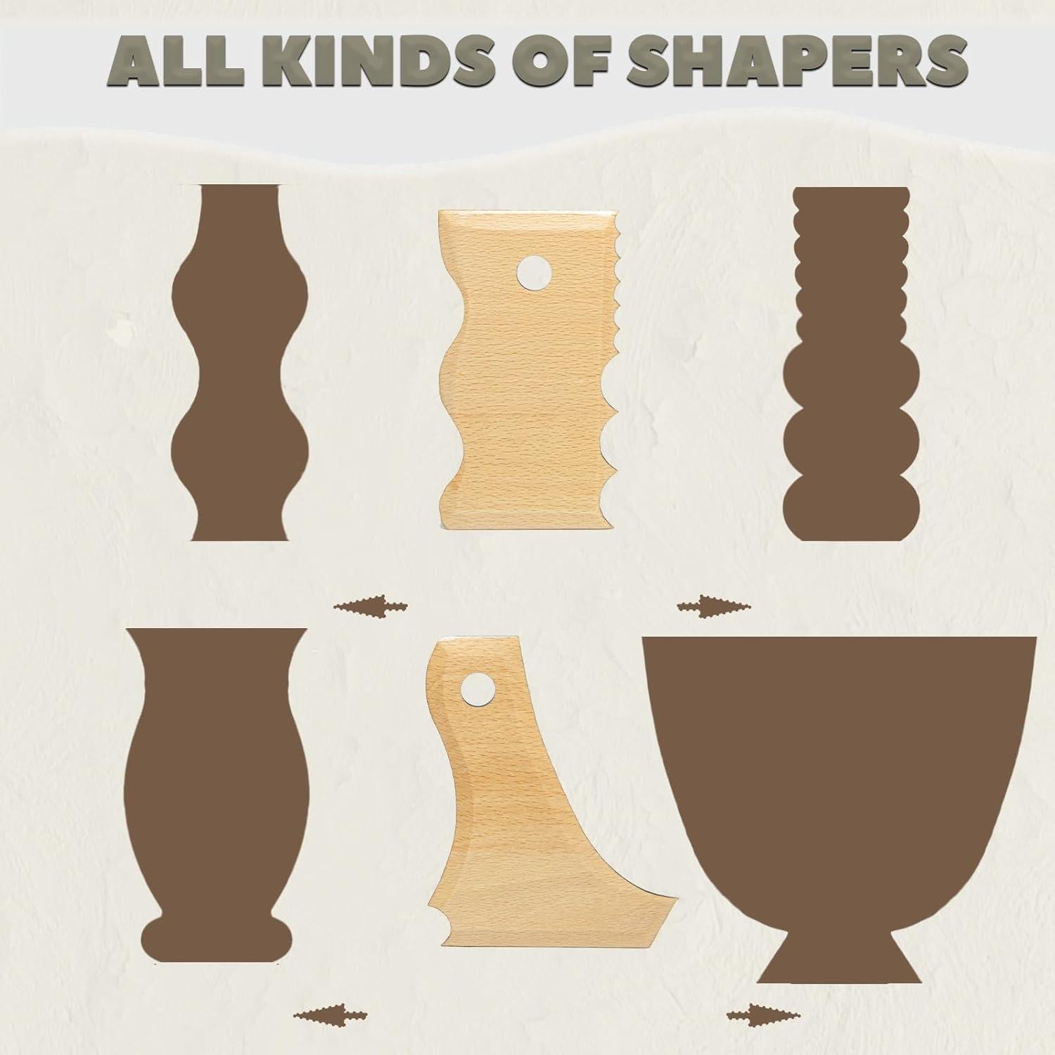 Kit de herramientas de cerámica 11 piezas Krbnk - Rodillos, sellos y formadores