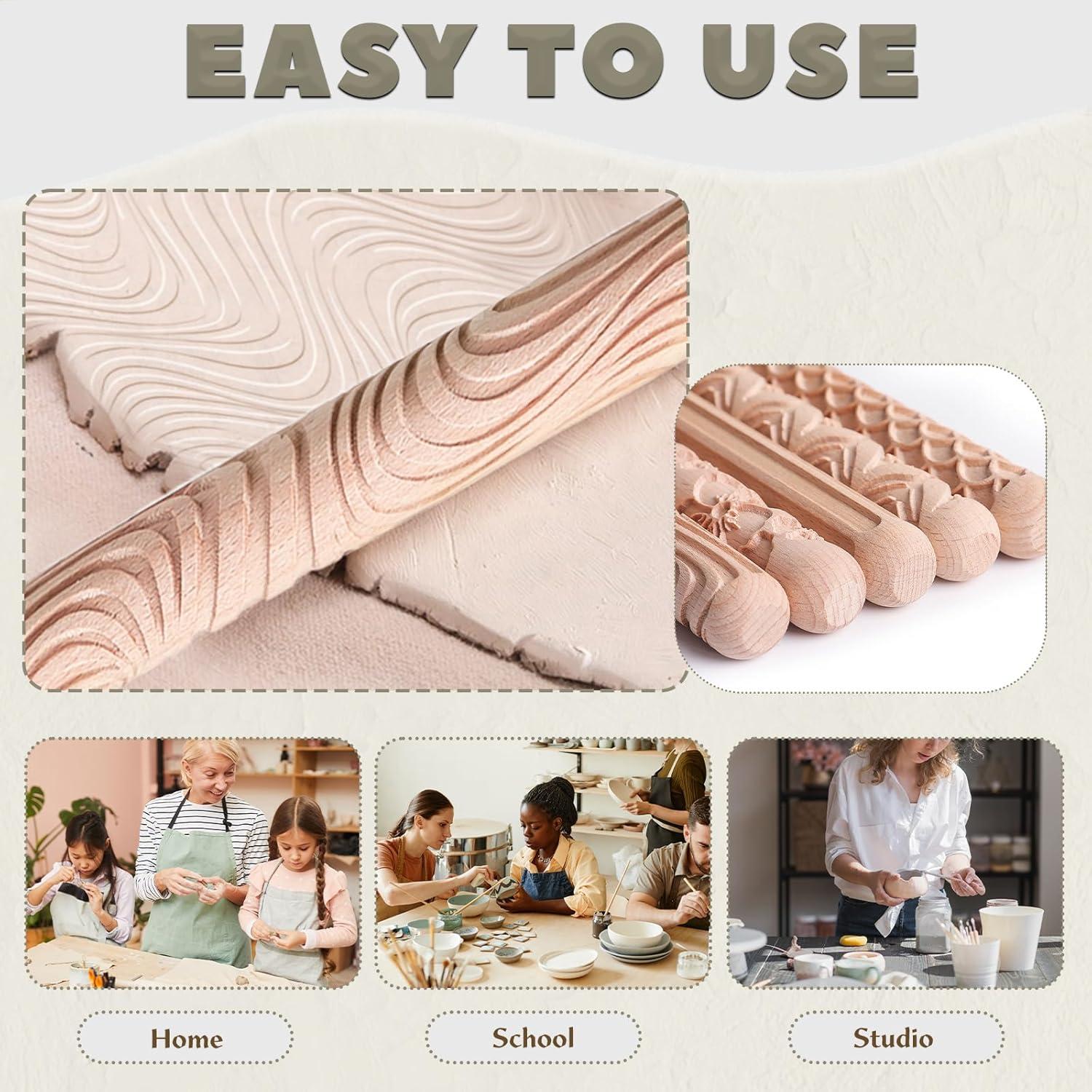 Kit de herramientas de cerámica 11 piezas Krbnk - Rodillos, sellos y formadores