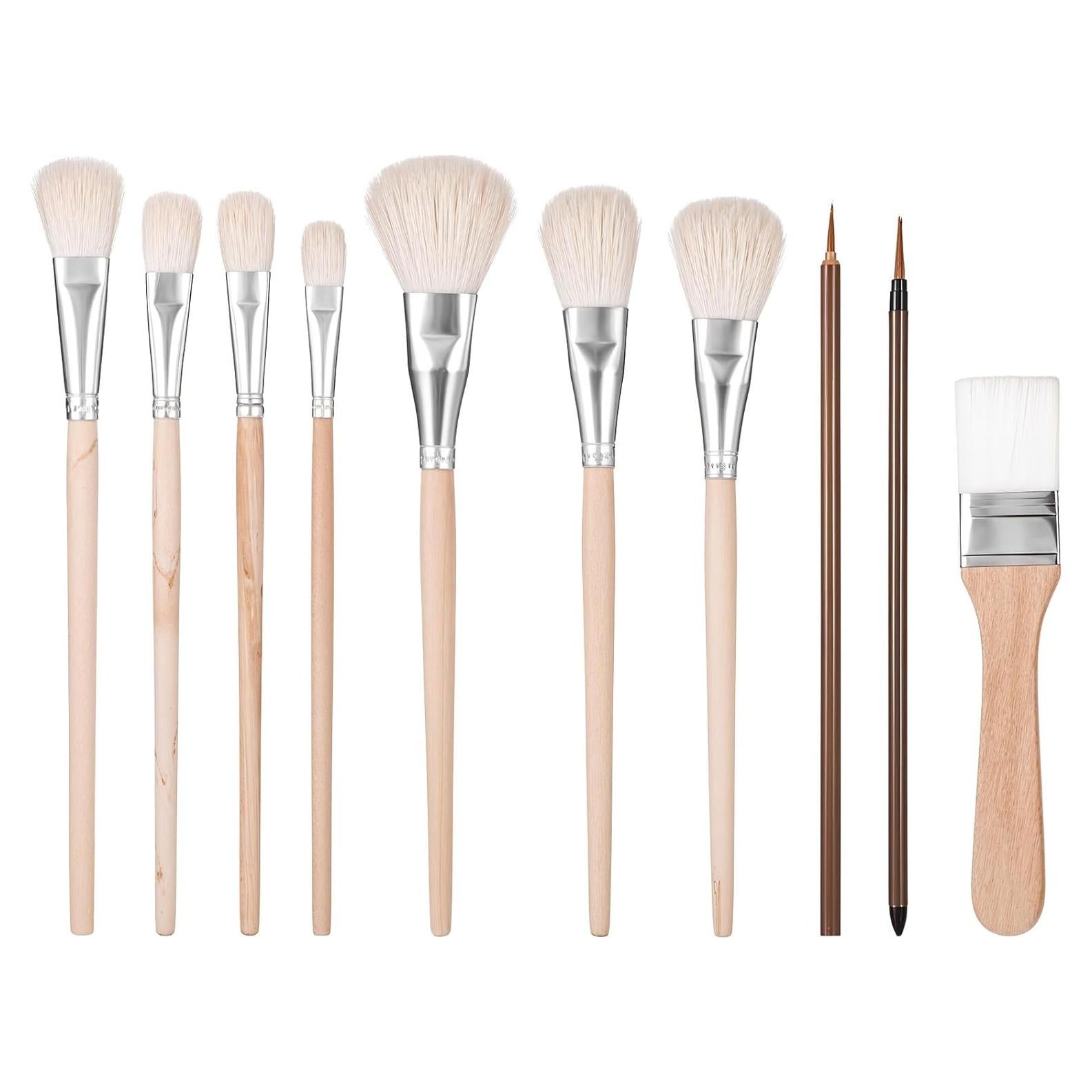 Set de 10 Pinceles de Cerámica Qianyu para Acuarela y Esmalte