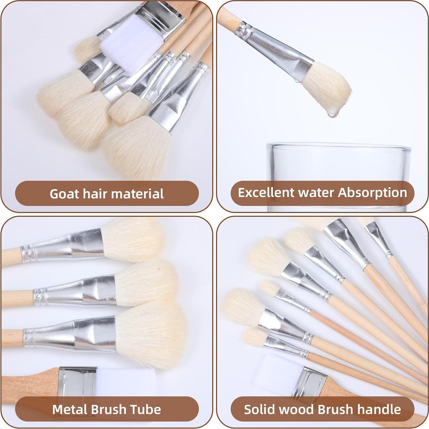 Set de 10 Pinceles de Cerámica Qianyu para Acuarela y Esmalte