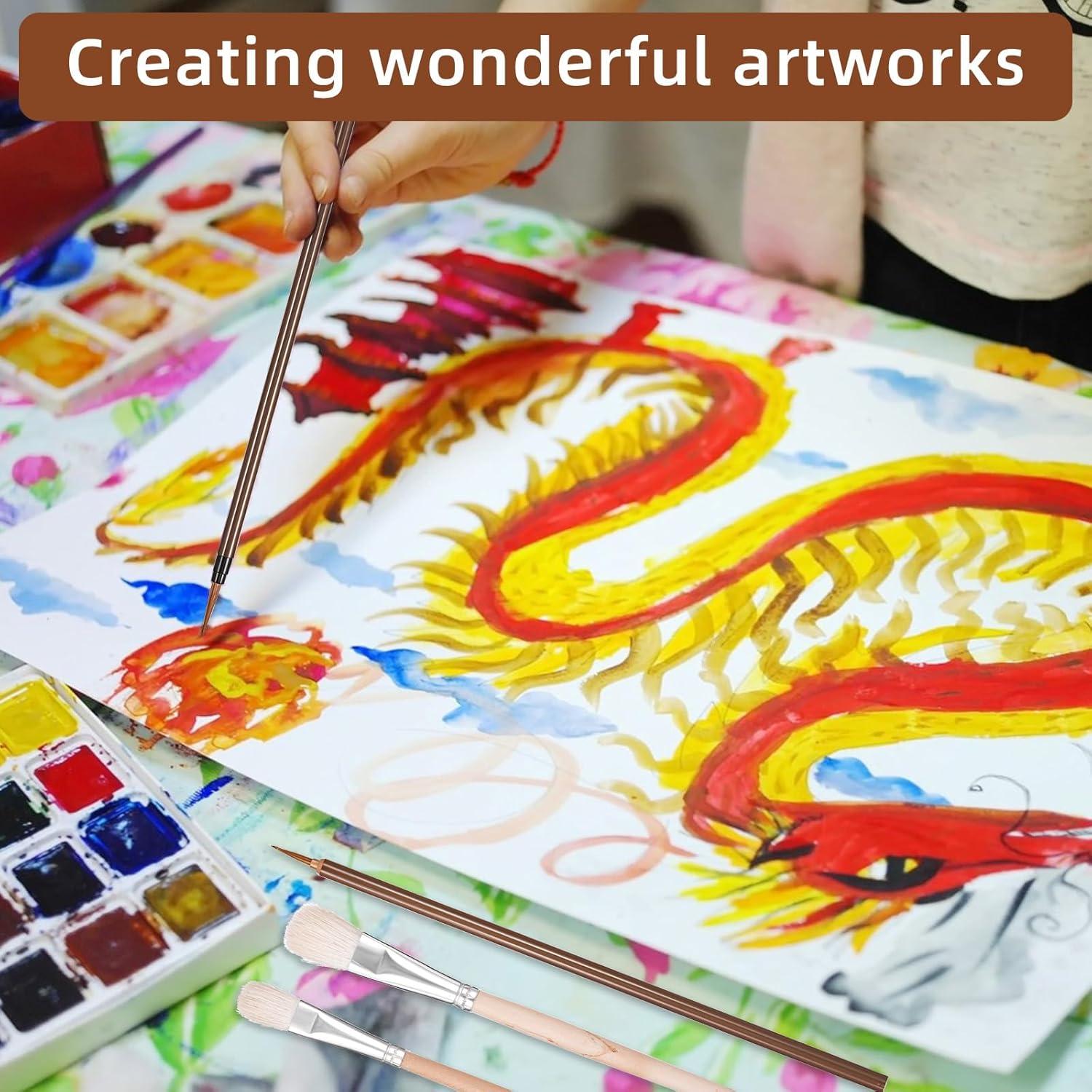 Set de 10 Pinceles de Cerámica Qianyu para Acuarela y Esmalte