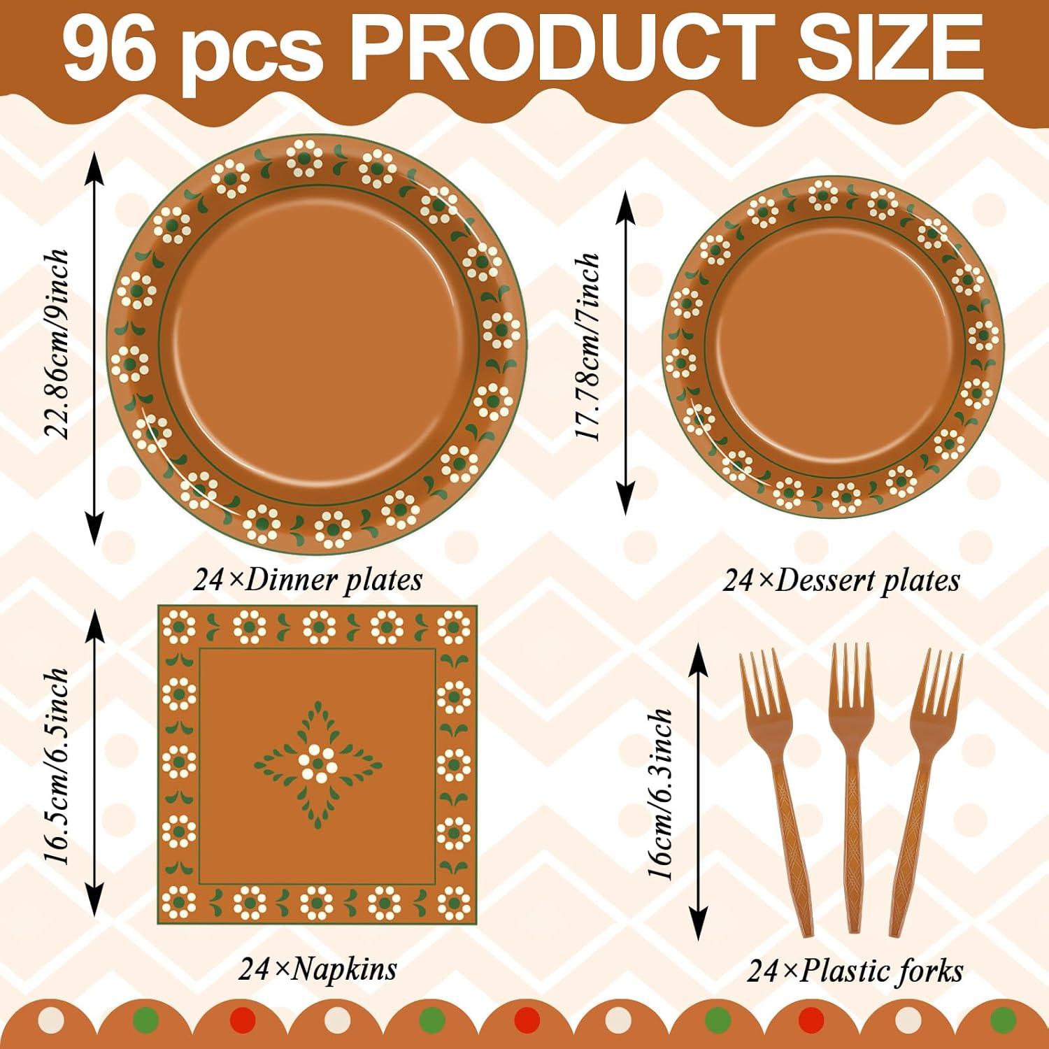 Juego de Vajilla Mexicana 96 Piezas CHUNNIN para 24 Invitados