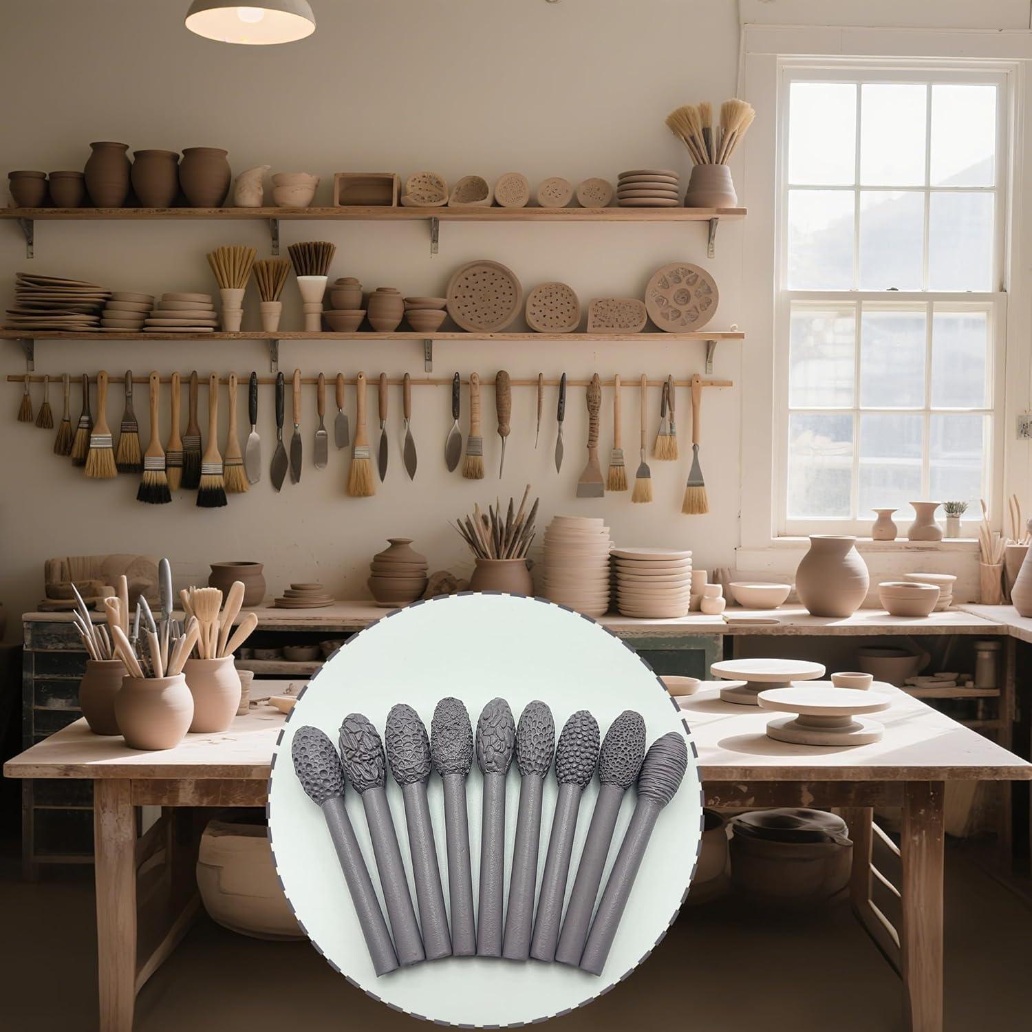 Kit de Herramientas de Textura para Arcilla Luxzio - 9 Pcs