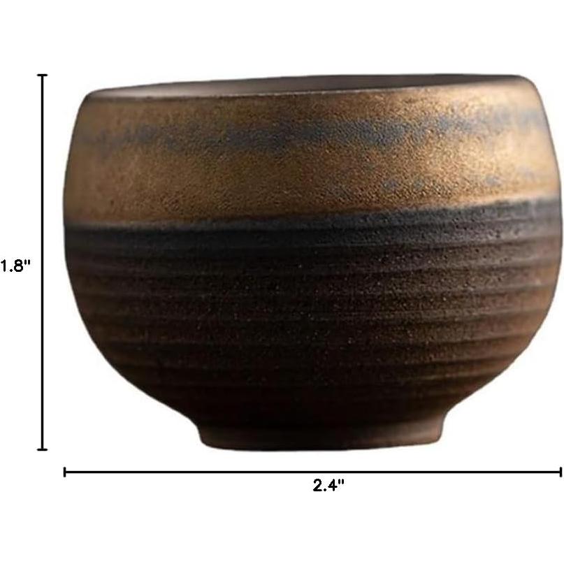 Juego de 6 Tazas de Té Cerámica Hechas a Mano Estilo Asiático