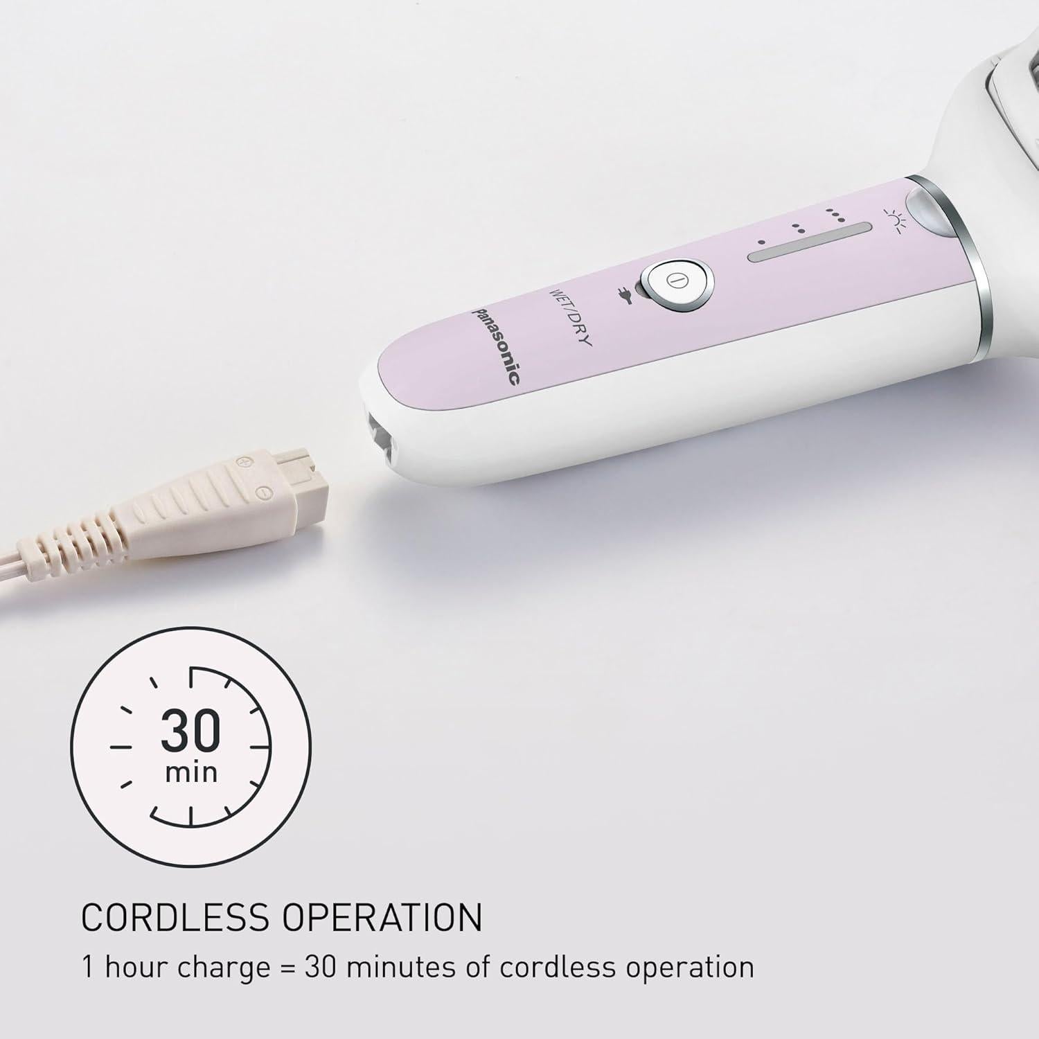 Epilador Panasonic ES-EY30, 3 velocidades, uso húmedo y seco