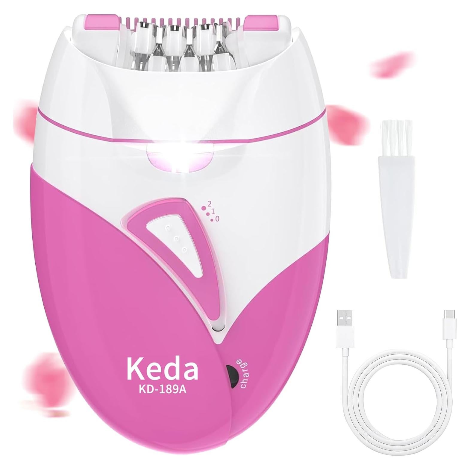 Epilador Eléctrico Recargable Blumskin para Mujeres - Indoloro, 2 Velocidades, Luz LED