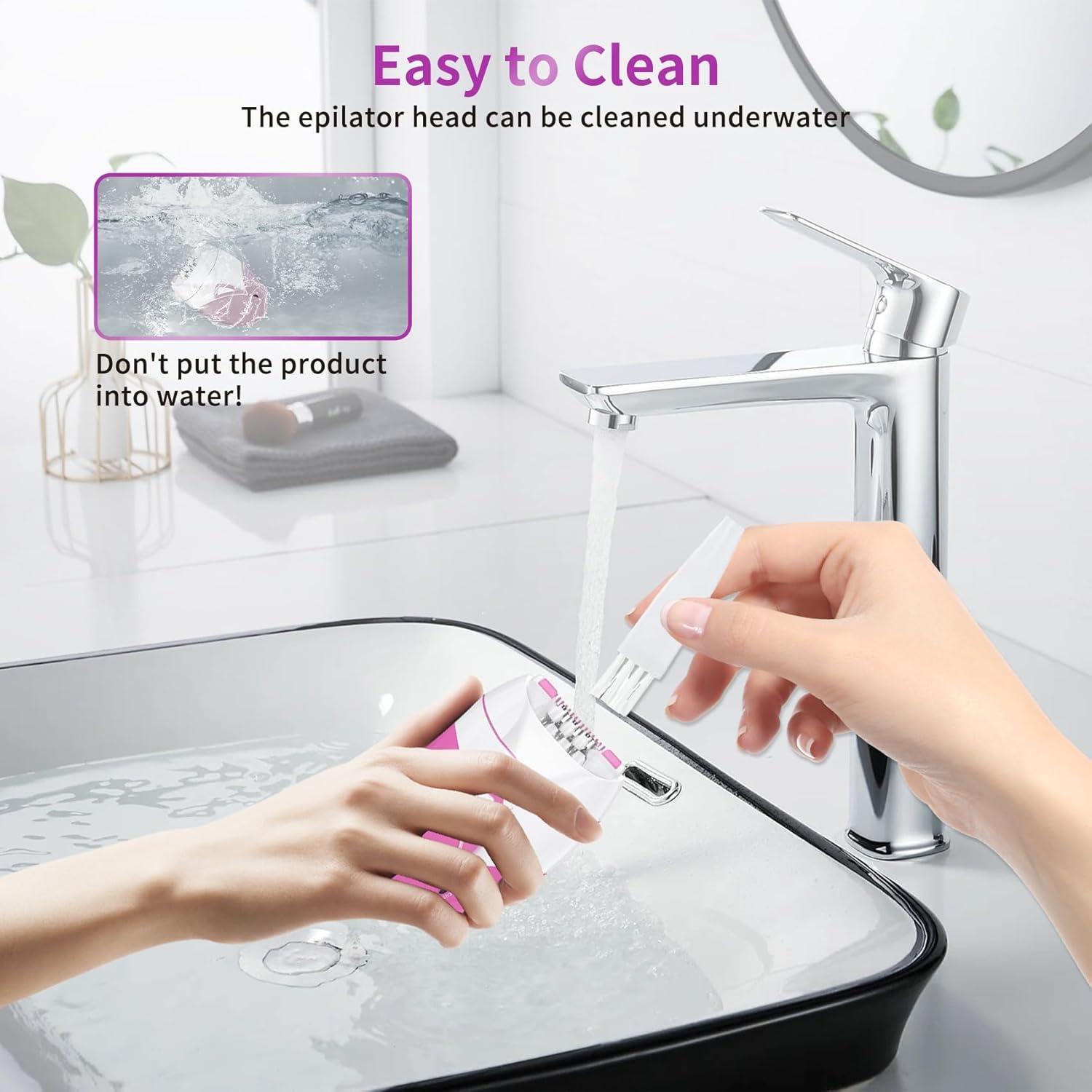 Epilador Eléctrico Recargable Blumskin para Mujeres - Indoloro, 2 Velocidades, Luz LED