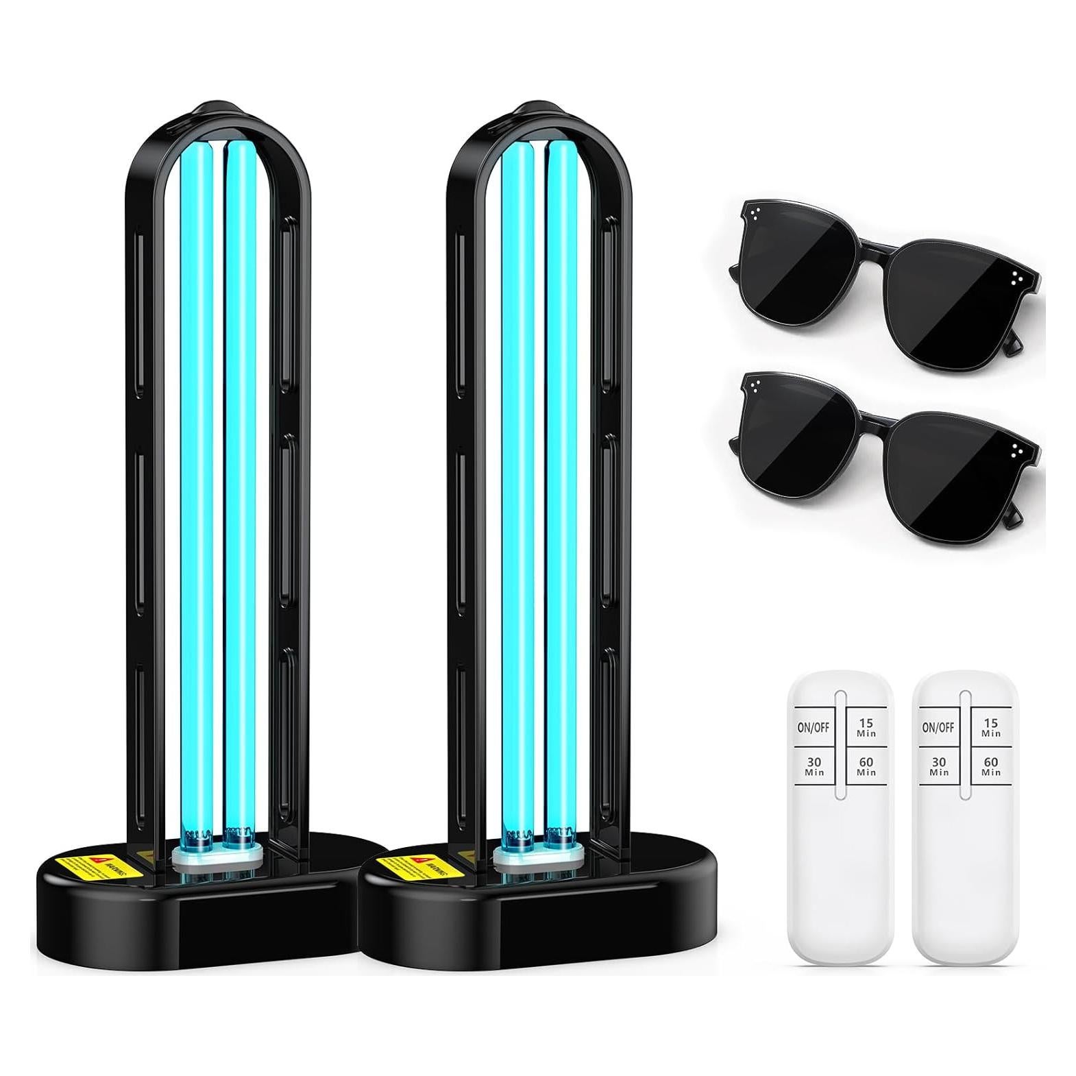 Paquete de 2 Lámparas UV Desinfectantes ZETAWALE con Control Remoto
