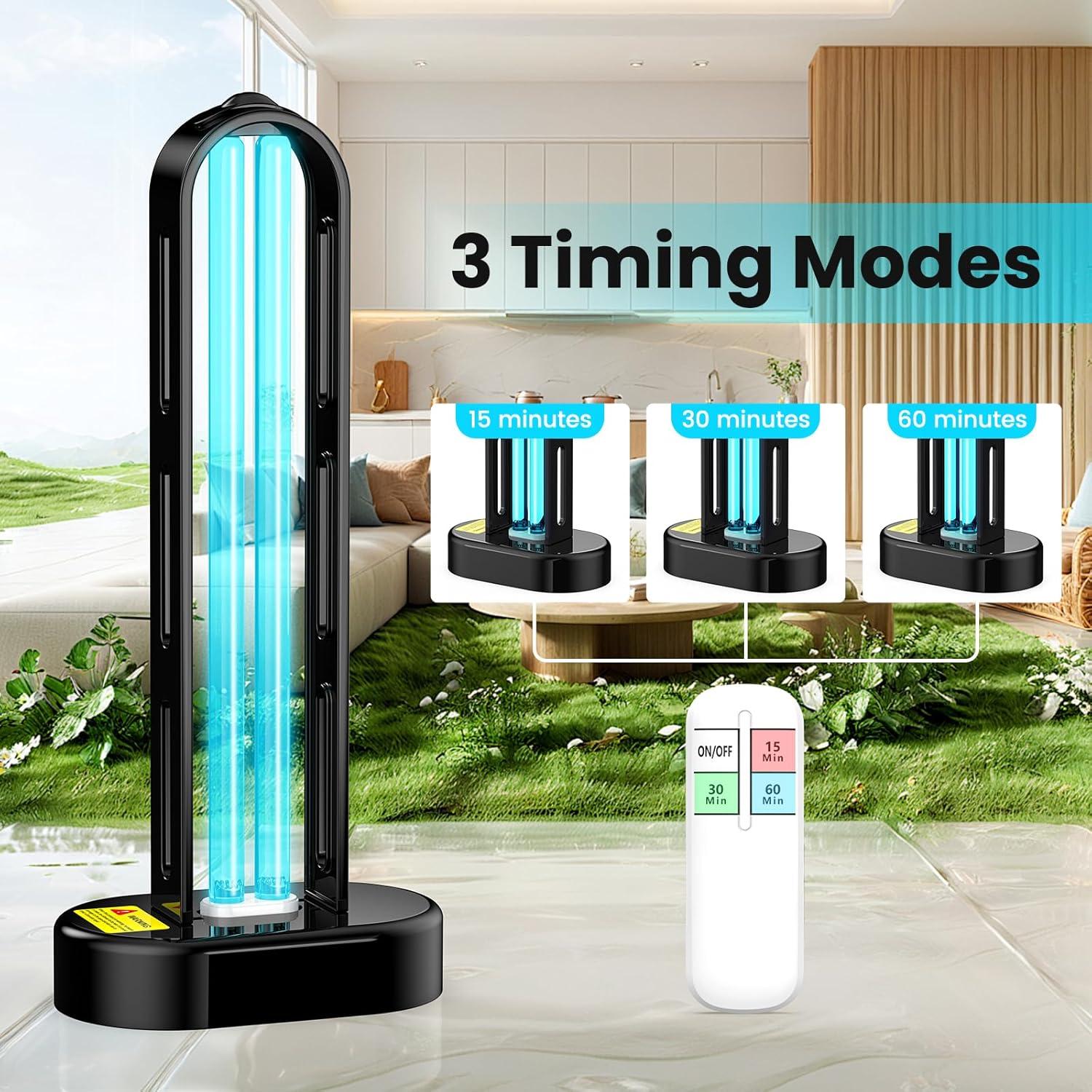 Paquete de 2 Lámparas UV Desinfectantes ZETAWALE con Control Remoto