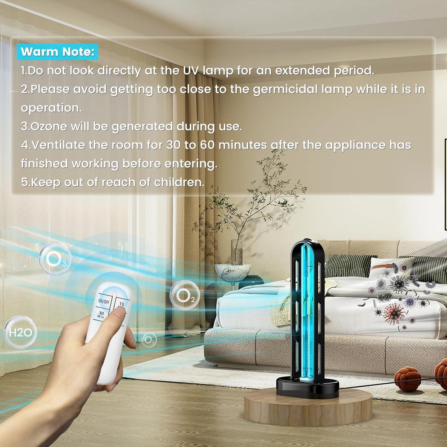 Paquete de 2 Lámparas UV Desinfectantes ZETAWALE con Control Remoto