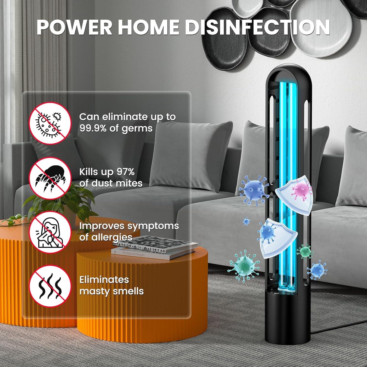 Lámpara UV Desinfectante ZETAWALE con Control Remoto 60 min