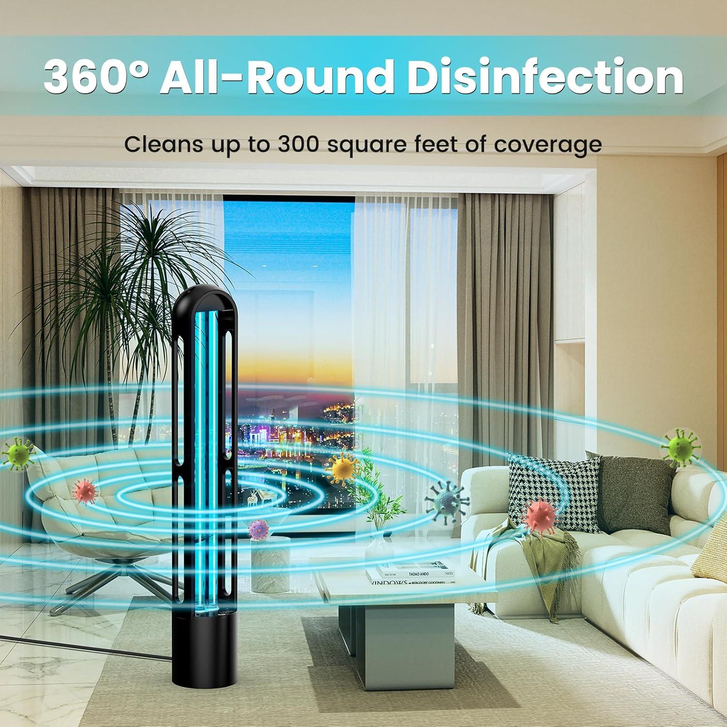 Lámpara UV Desinfectante ZETAWALE con Control Remoto 60 min