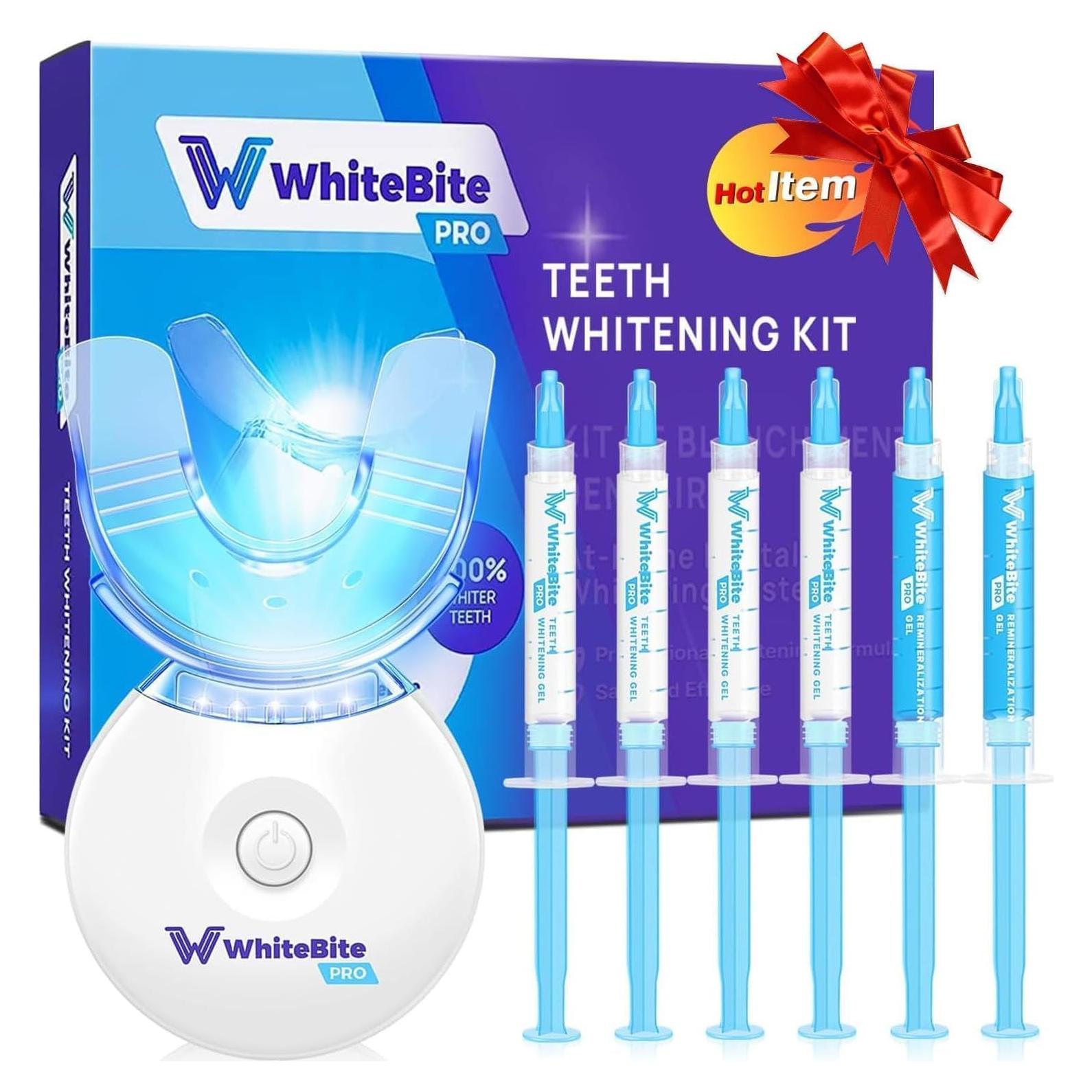 Kit Blanqueamiento Dental Whitebite Pro - 4 Geles + Luz LED