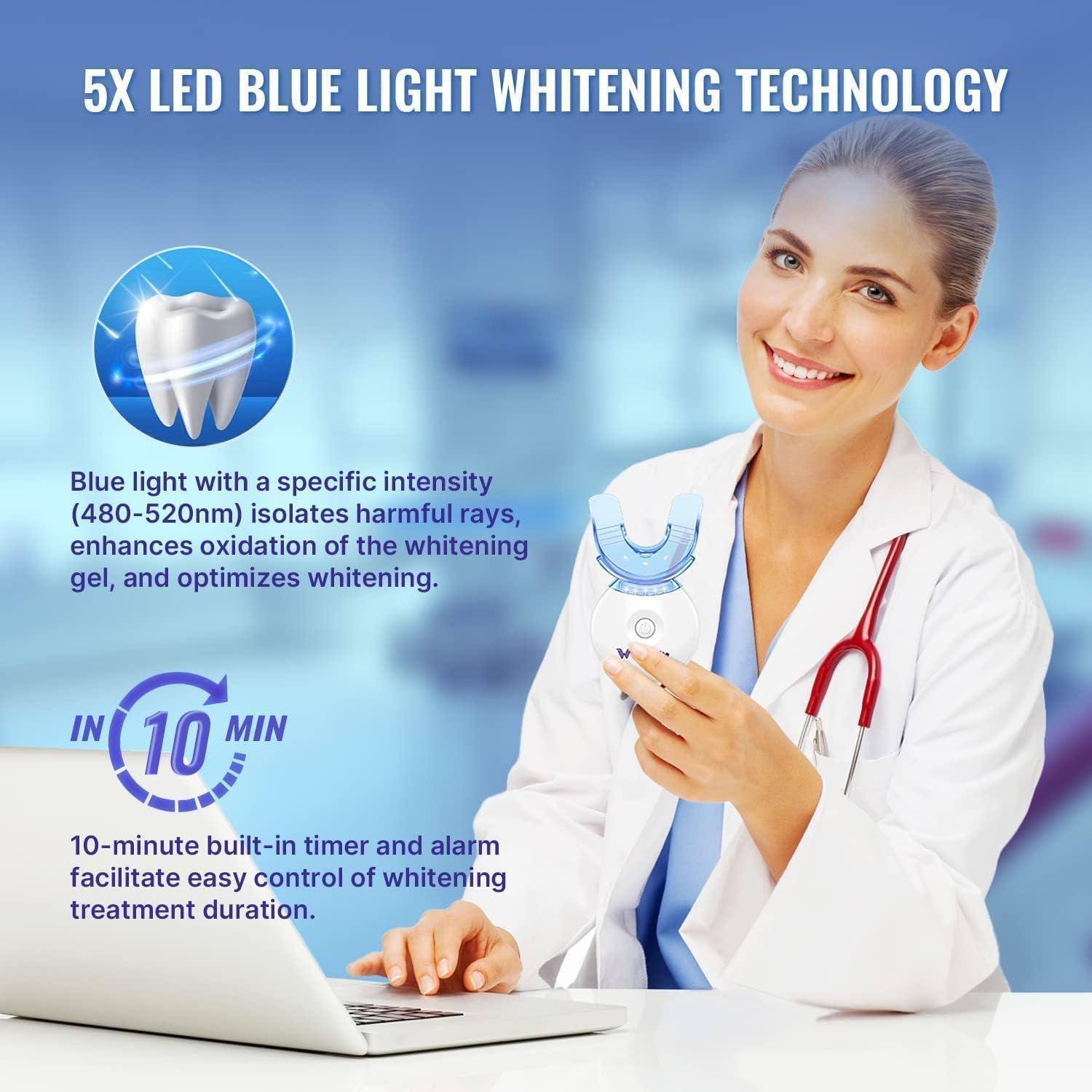 Kit Blanqueamiento Dental Whitebite Pro - 4 Geles + Luz LED