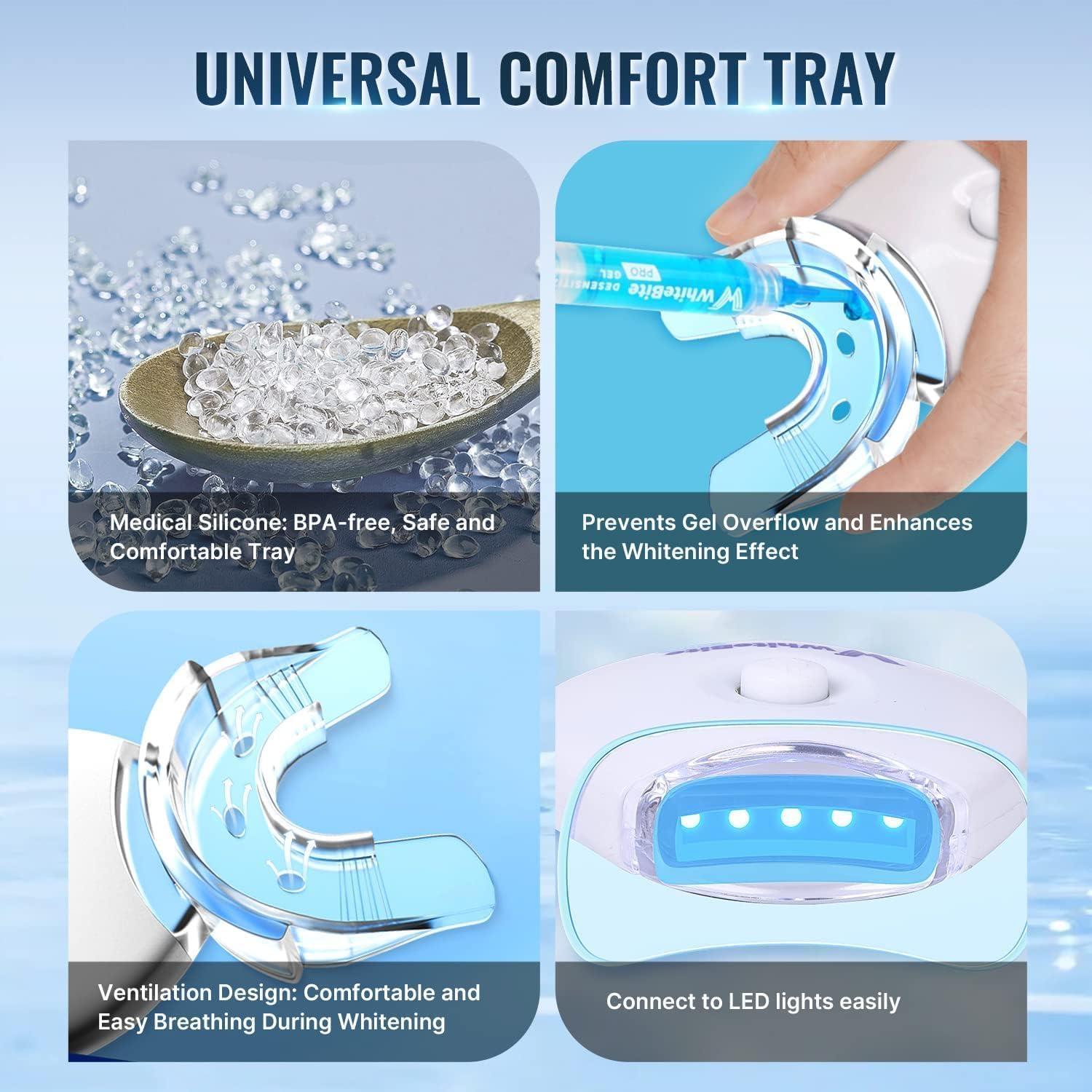 Kit Blanqueamiento Dental Whitebite Pro - 4 Geles + Luz LED