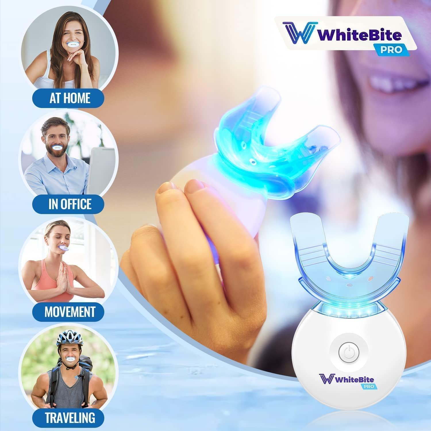 Kit Blanqueamiento Dental Whitebite Pro - 4 Geles + Luz LED